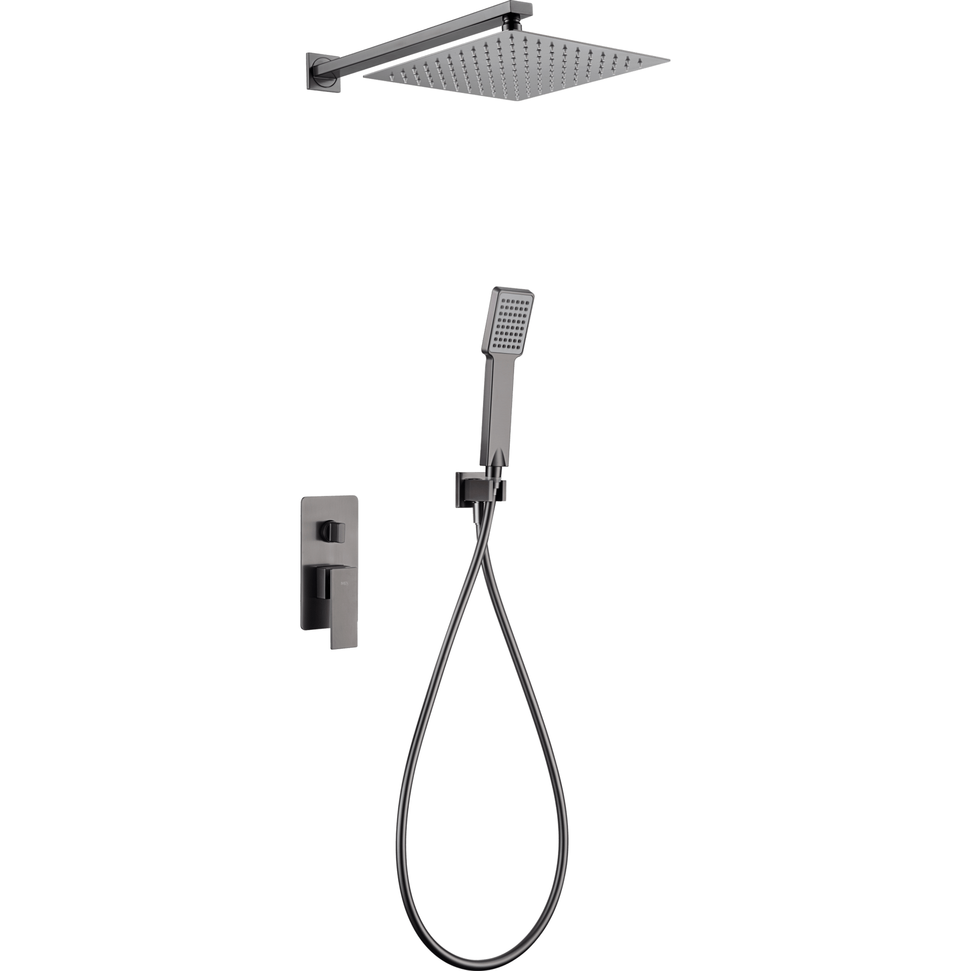 Imex - Conjunto ducha monomando empotrado Pisa black gun metal - BricoandPool