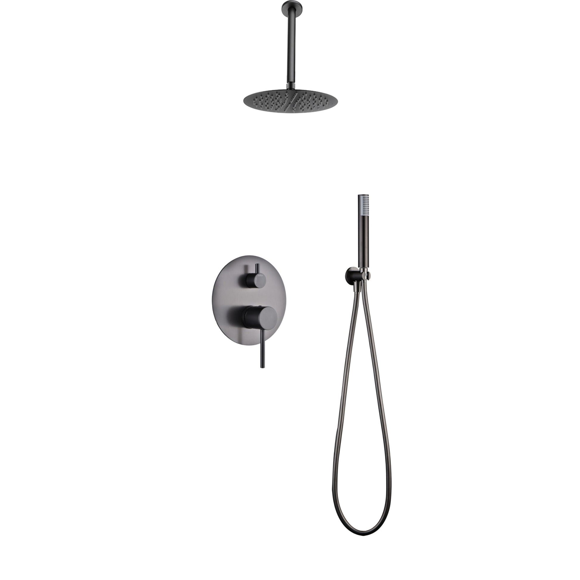 Imex - Conjunto ducha monomando empotrado Tívoli black gun metal - BricoandPool