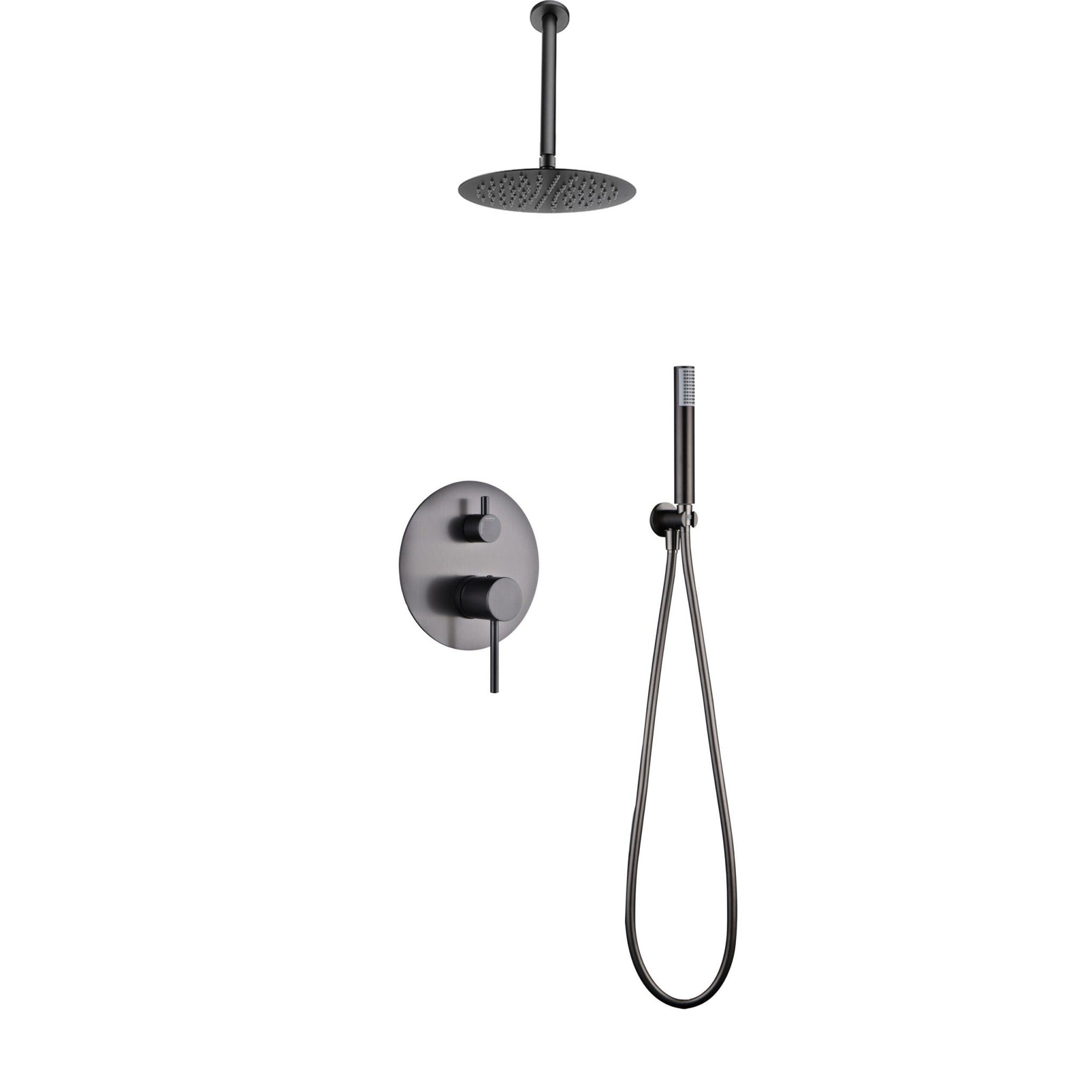 Imex - Conjunto ducha monomando empotrado Tívoli black gun metal - BricoandPool