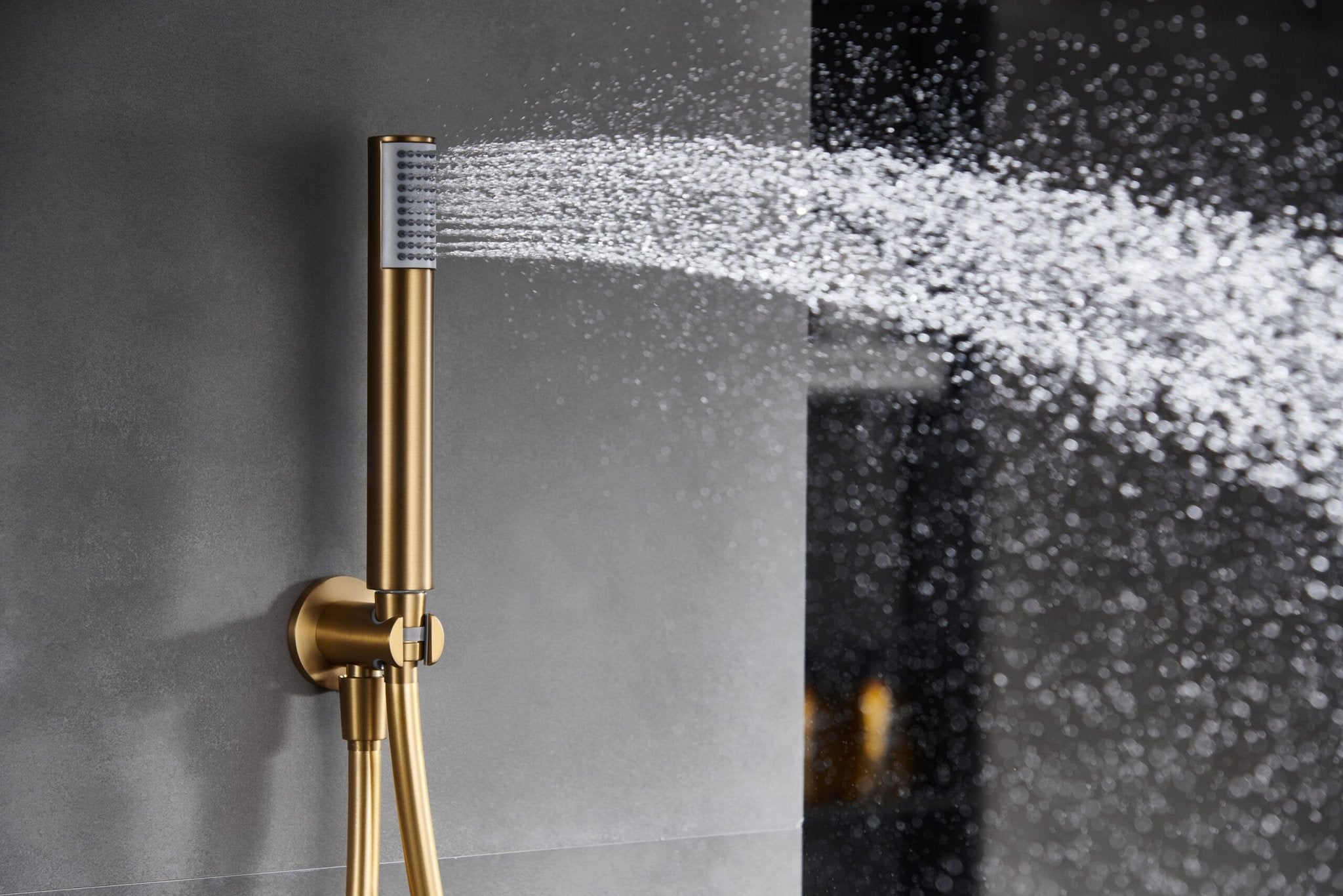 Imex - Conjunto ducha monomando empotrado Tívoli oro cepillado - BricoandPool