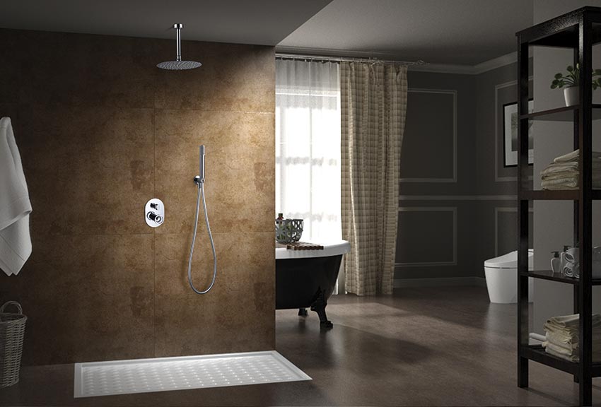 Imex - Conjunto ducha monomando empotrado Vesubio - BricoandPool