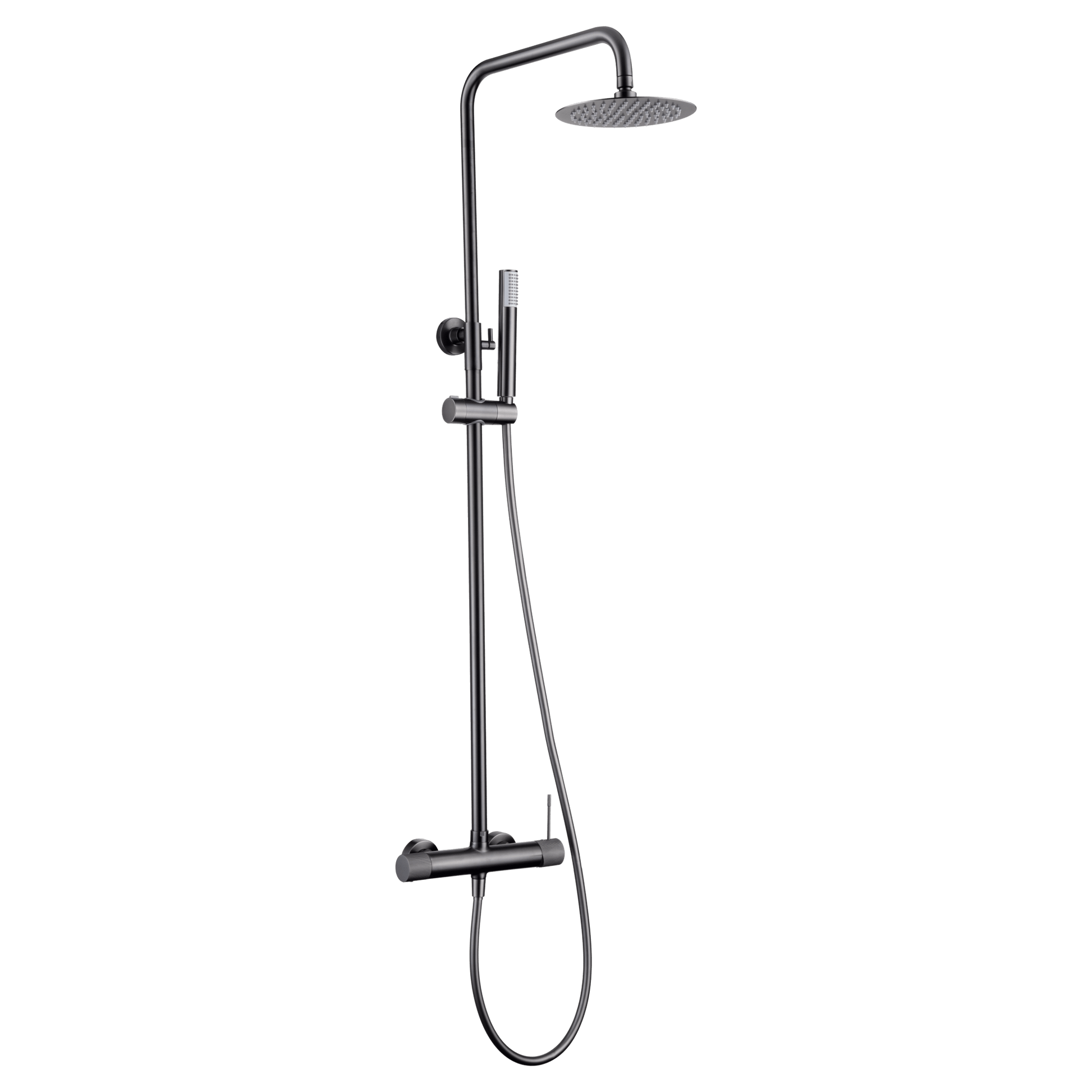 Imex - Conjunto ducha monomando Line black gun metal - BricoandPool