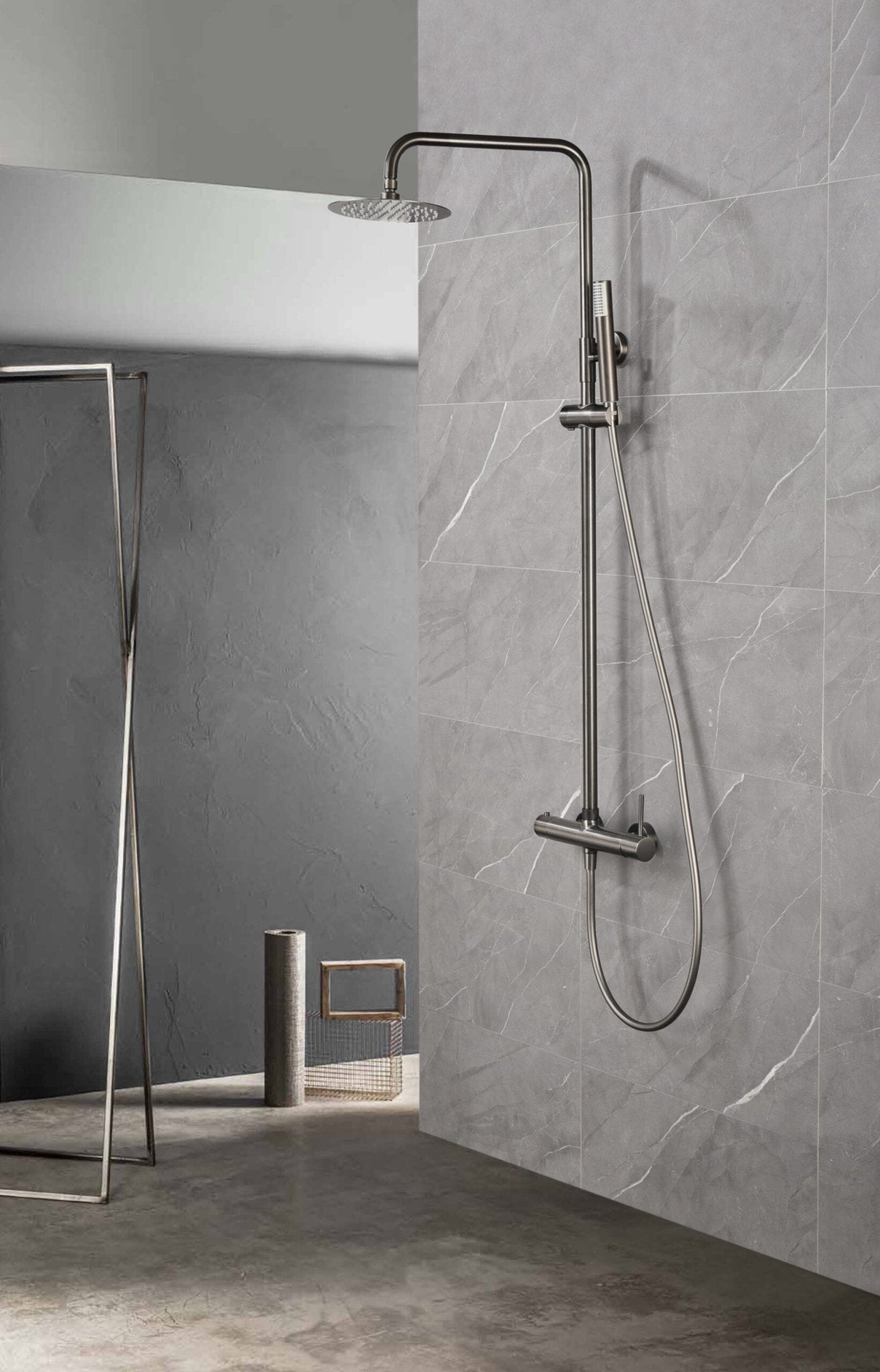 Imex - Conjunto ducha monomando Monza black gun metal - BricoandPool