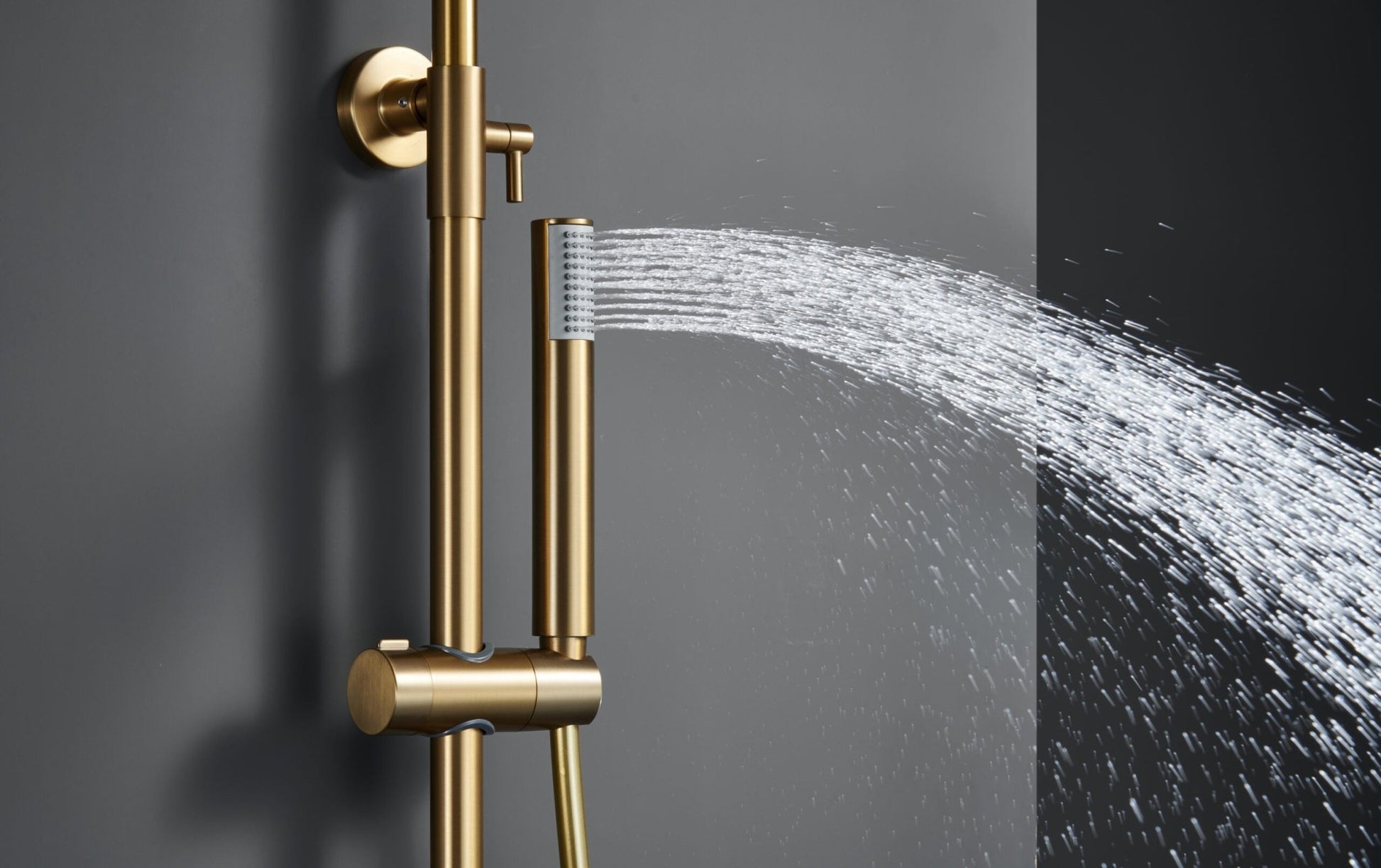 Imex - Conjunto ducha monomando Monza oro cepillado - BricoandPool