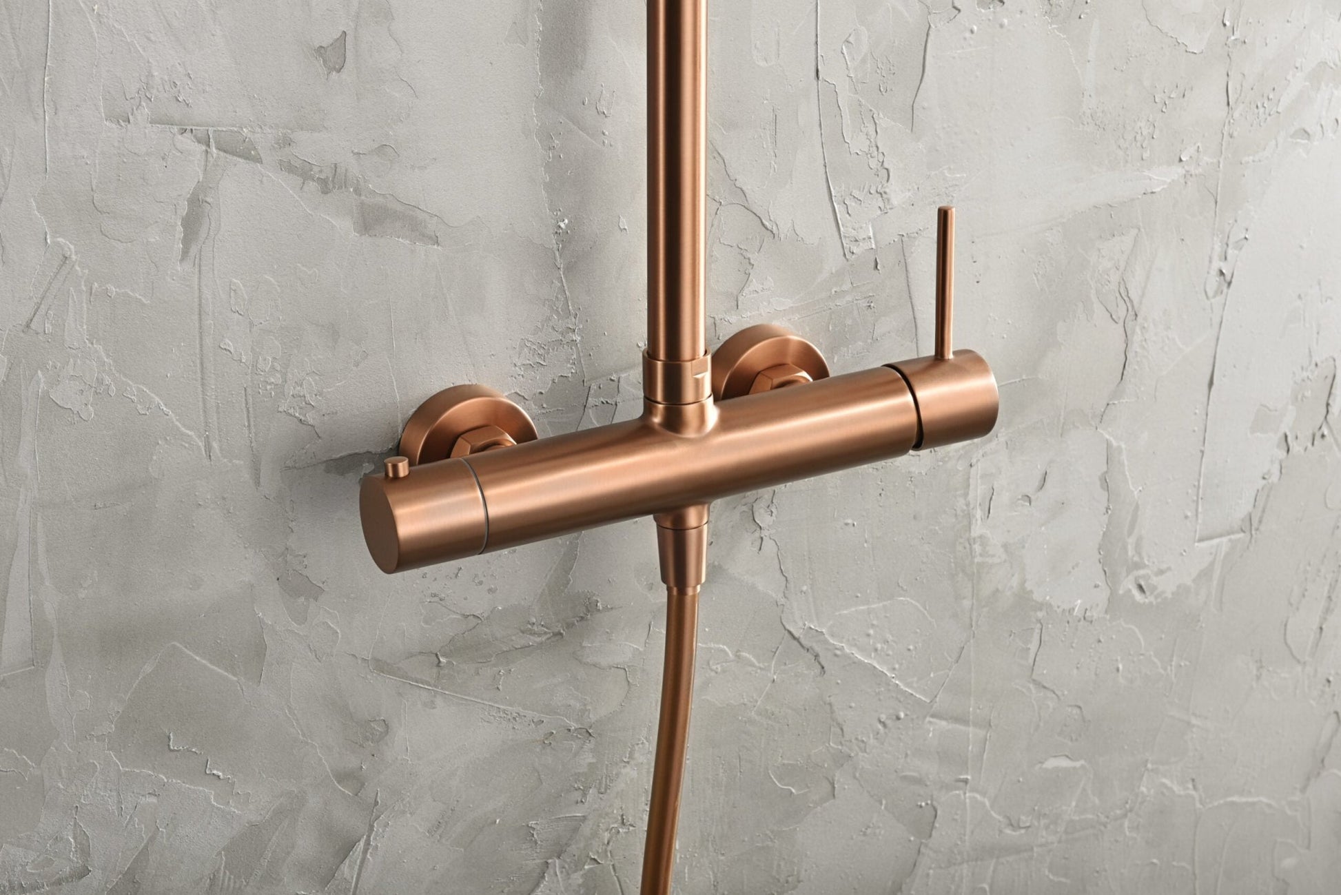 Imex - Conjunto ducha monomando Monza oro rosa cepillado - BricoandPool