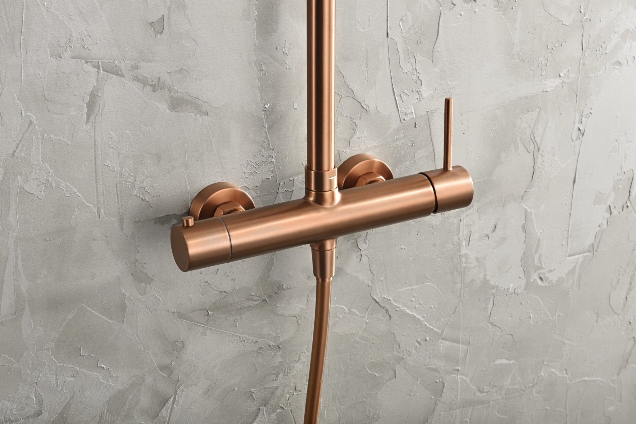 Imex - Conjunto ducha monomando Monza oro rosa cepillado - BricoandPool