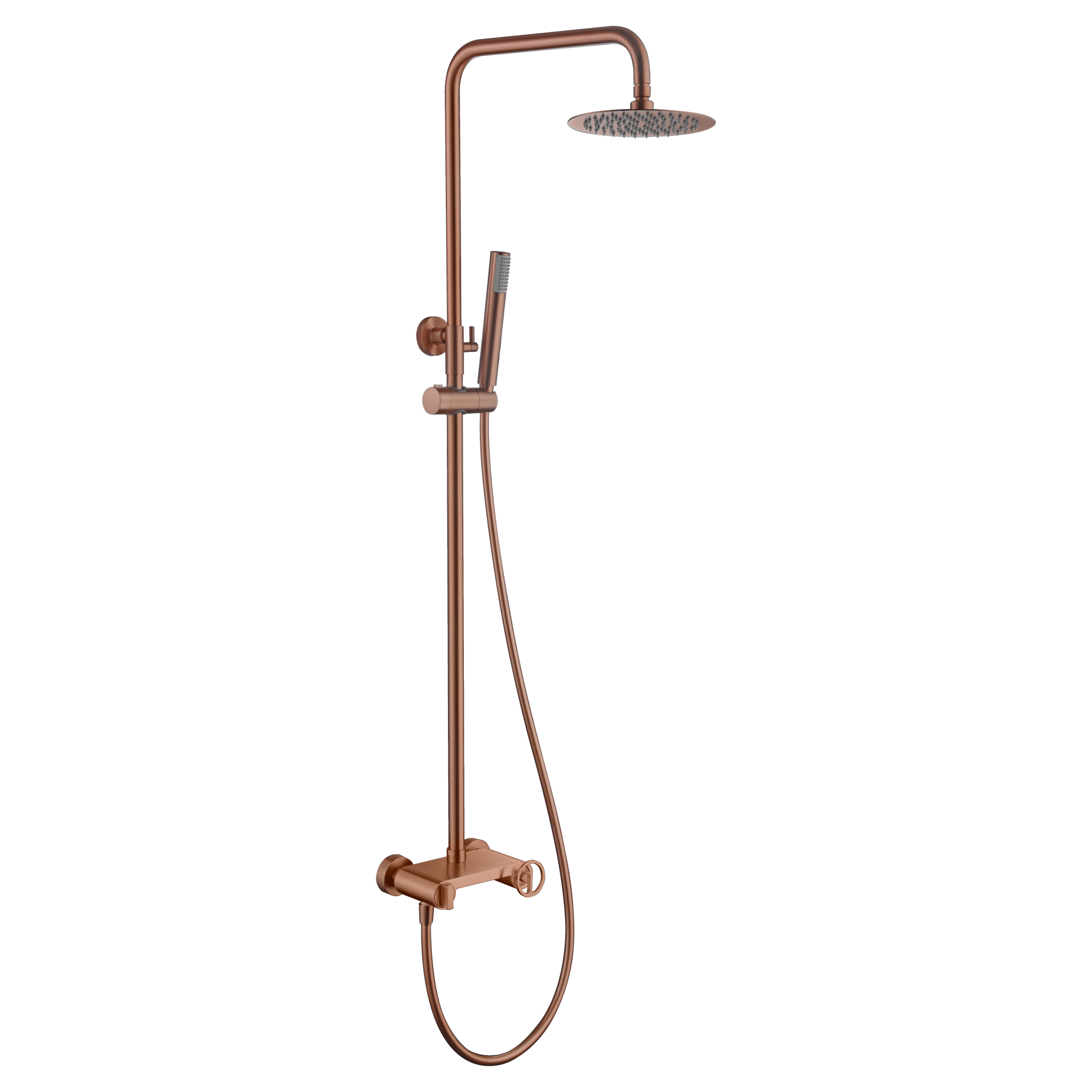 Imex - Conjunto ducha monomando Olimpo oro rosa cepillado - BricoandPool