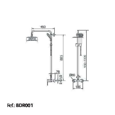 Imex - Conjunto ducha monomando Roma - BricoandPool
