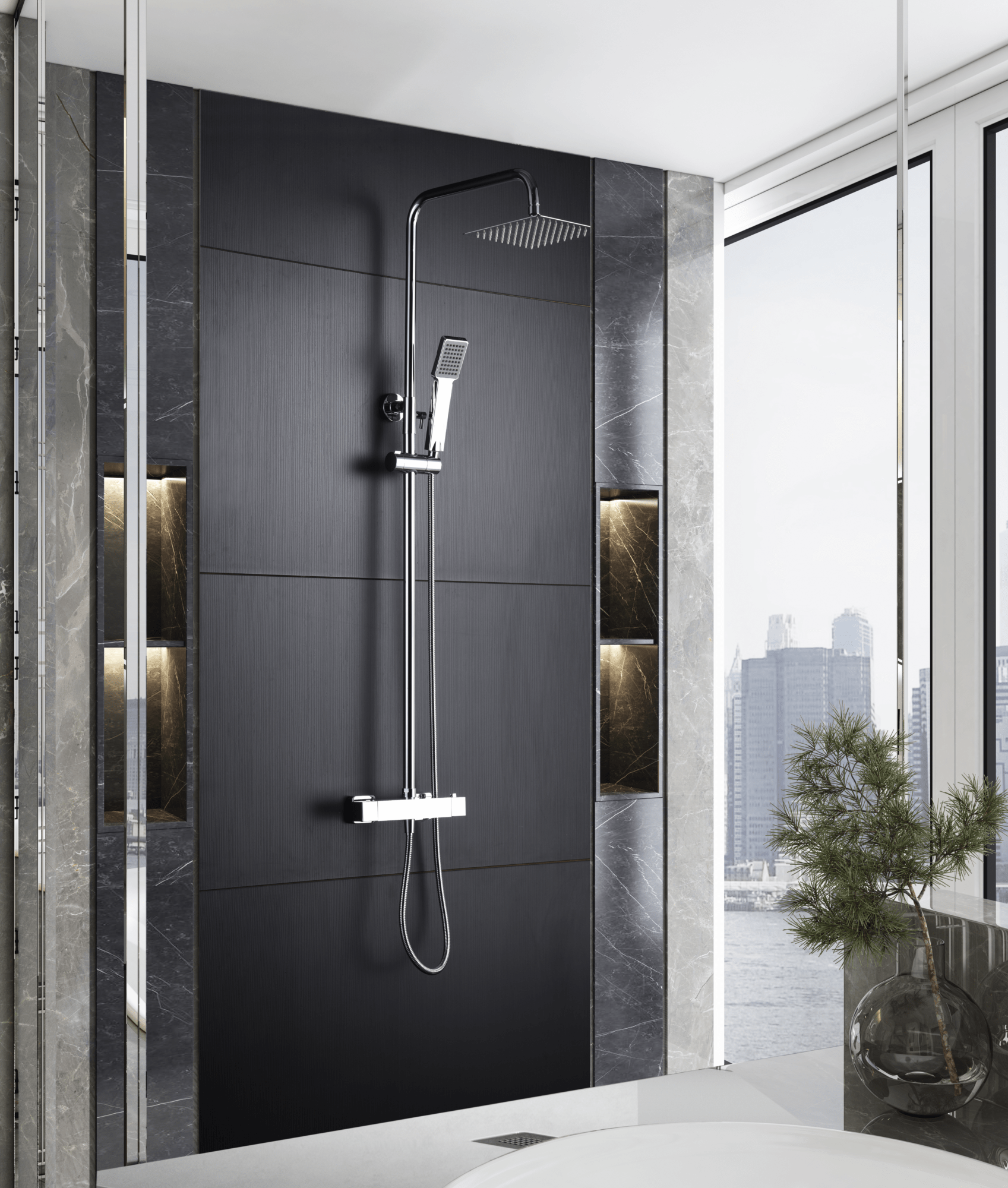 Imex - Conjunto ducha termostático Art - BricoandPool