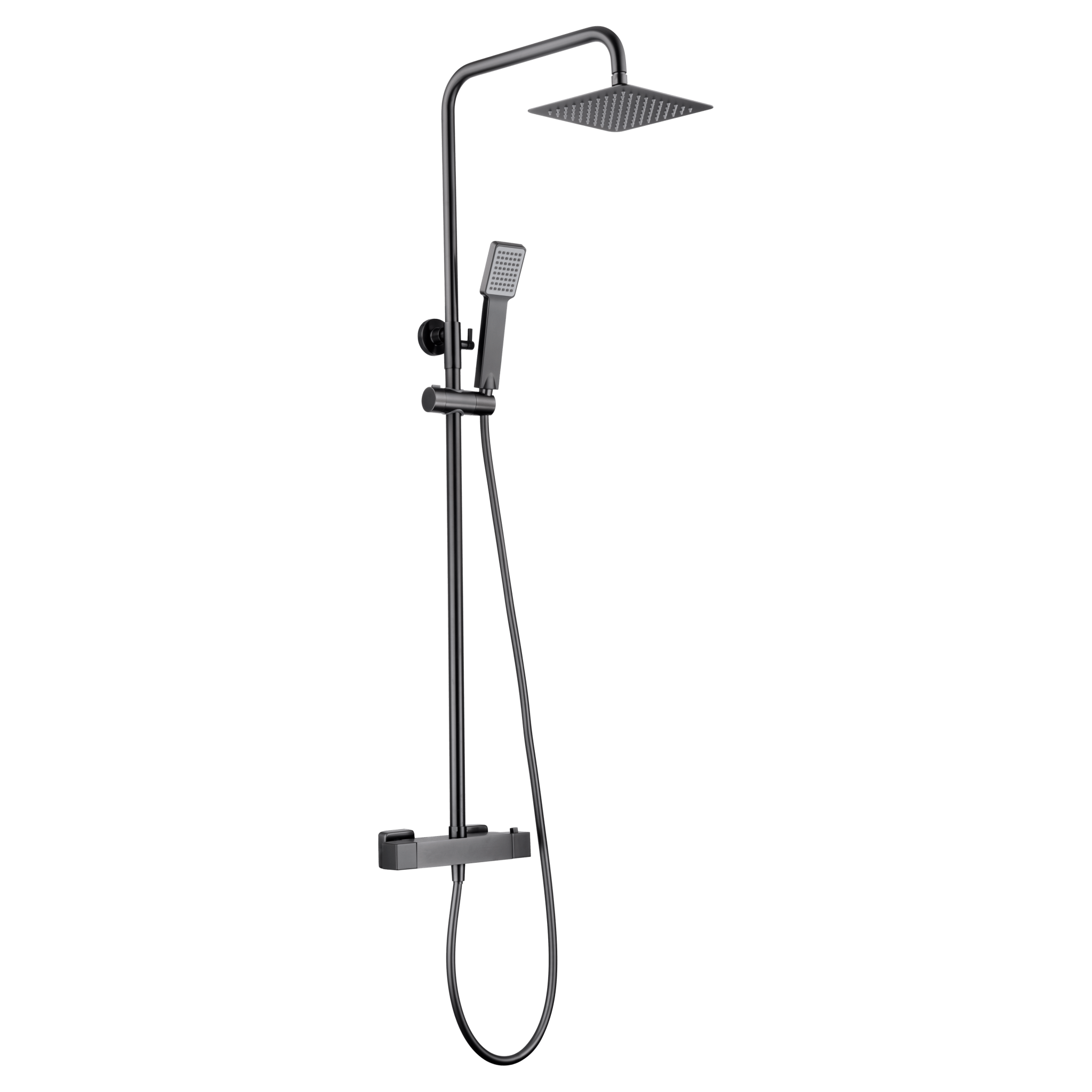 Imex - Conjunto ducha termostático Art black gun metal - BricoandPool