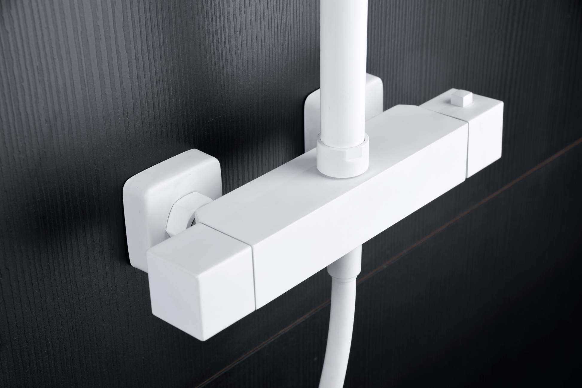 Imex - Conjunto ducha termostático Art blanco mate - BricoandPool