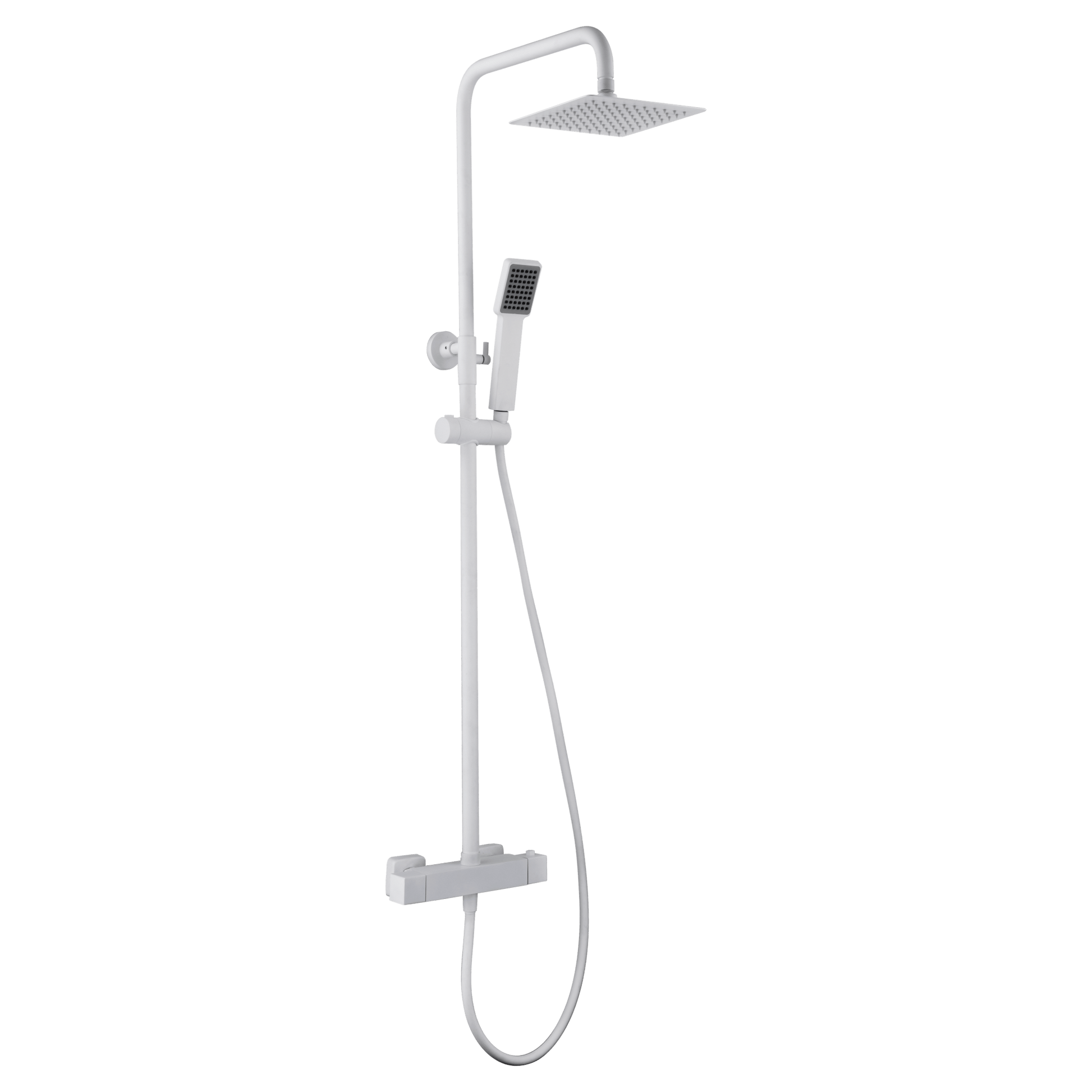 Imex - Conjunto ducha termostático Art blanco mate - BricoandPool