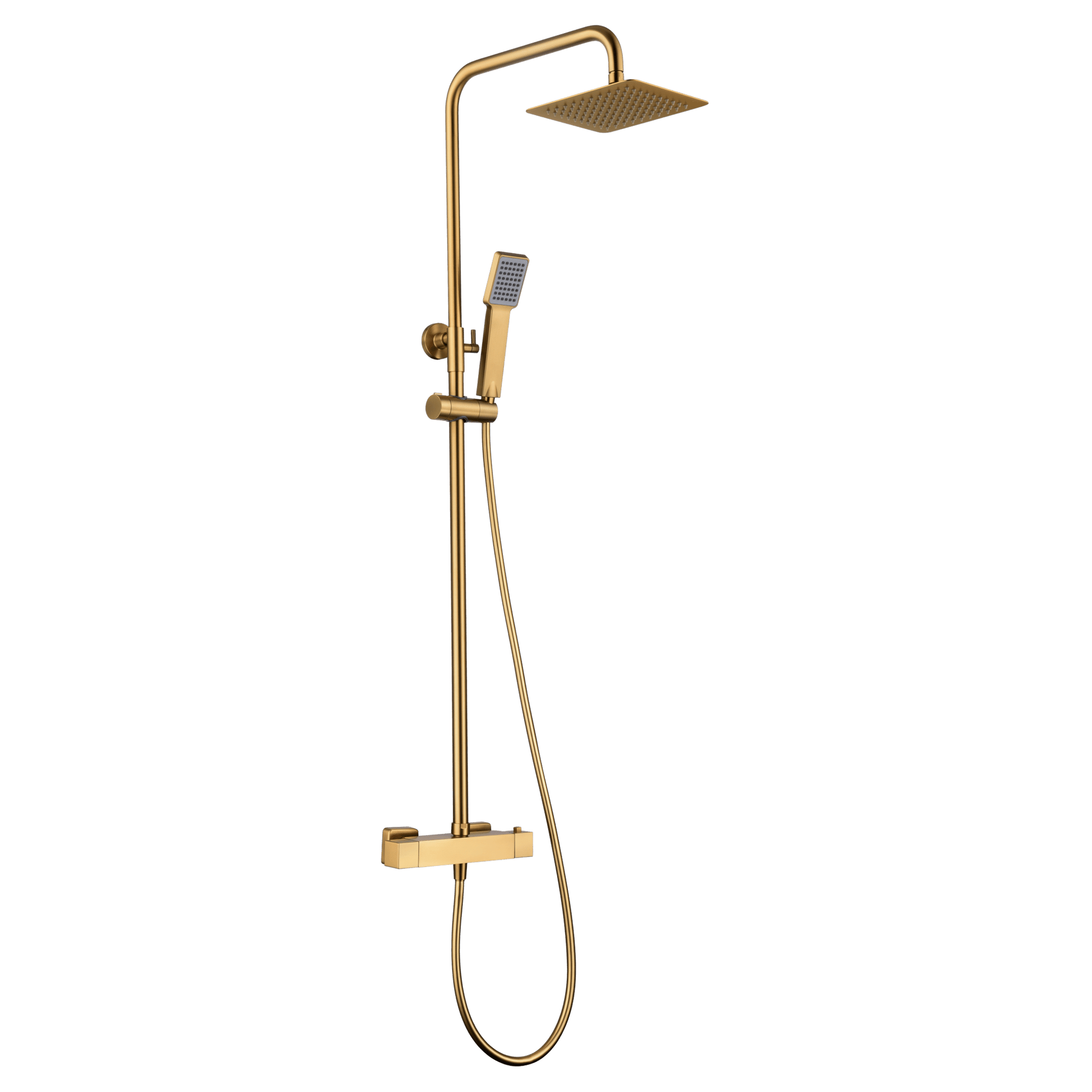 Imex - Conjunto ducha termostático Art oro cepillado - BricoandPool