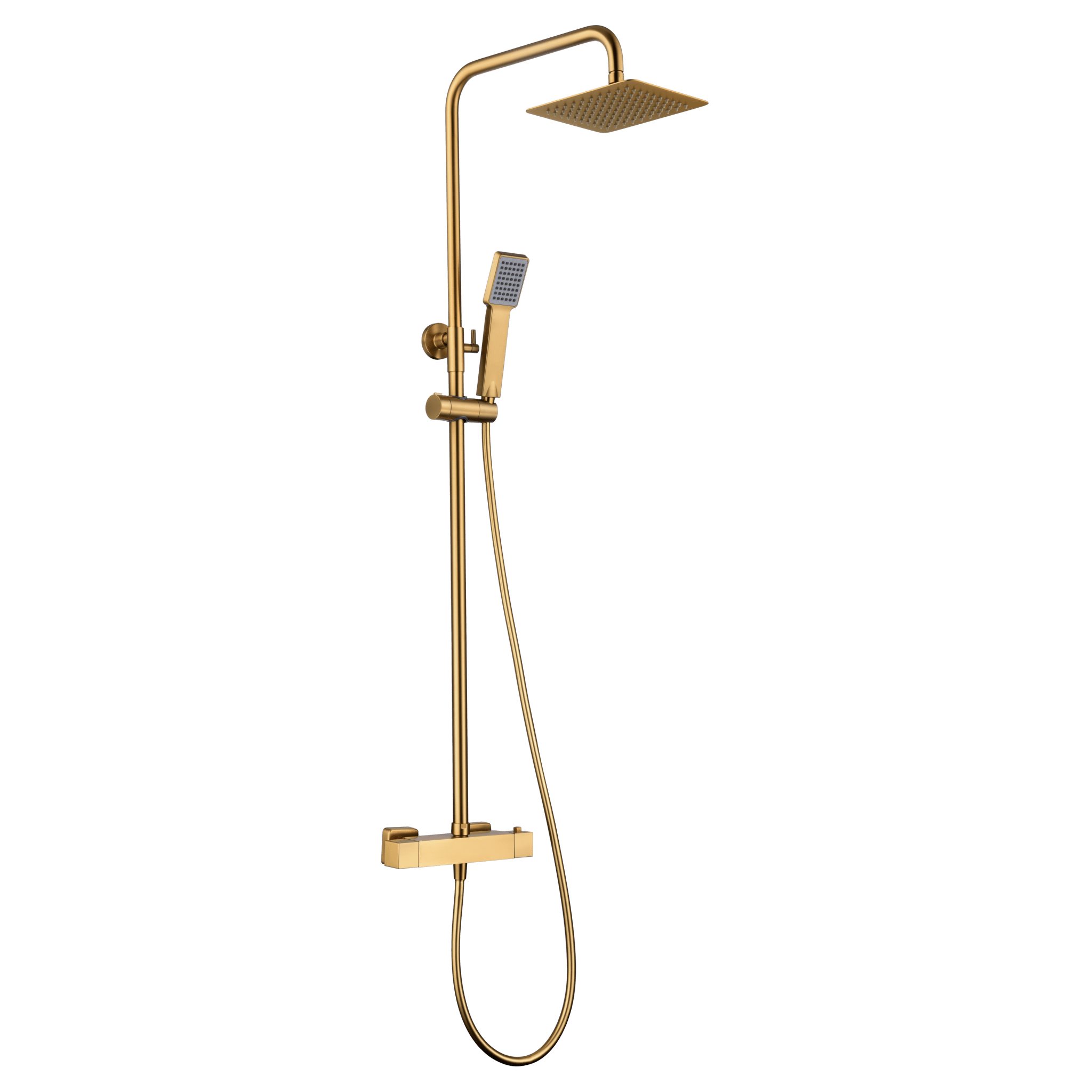 Imex - Conjunto ducha termostático Art oro cepillado - BricoandPool