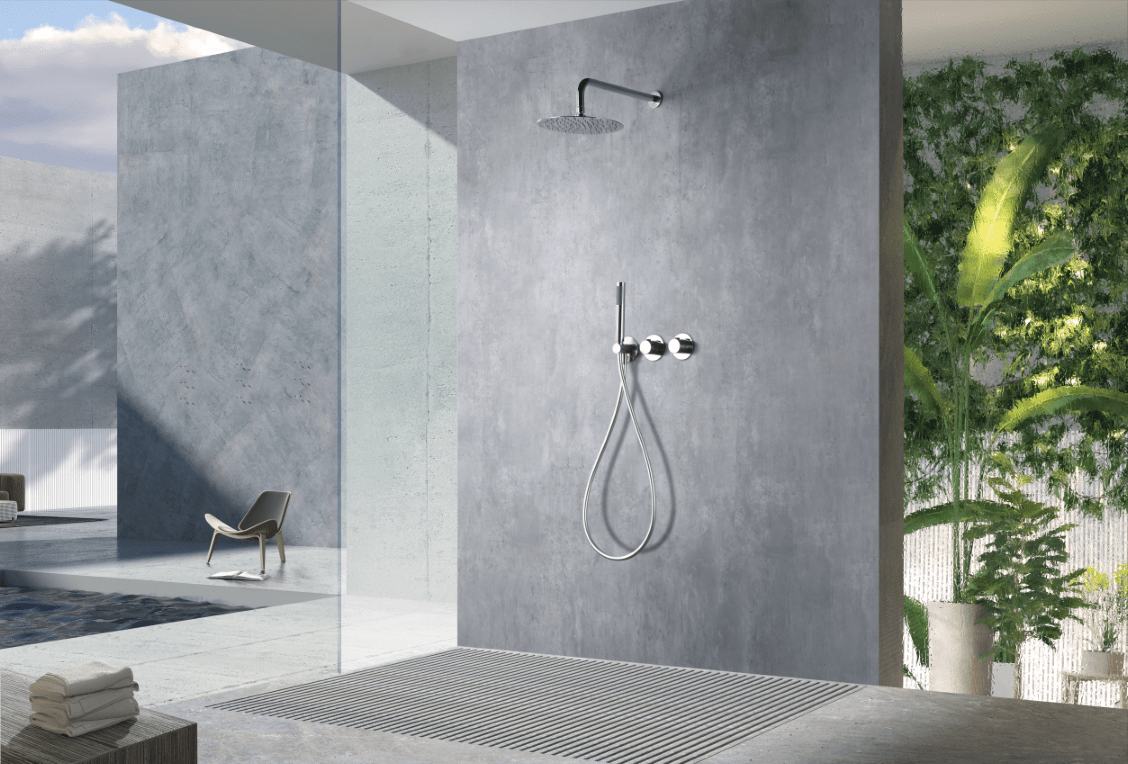 Imex - Conjunto ducha termostático empotrado Assen cromo - BricoandPool