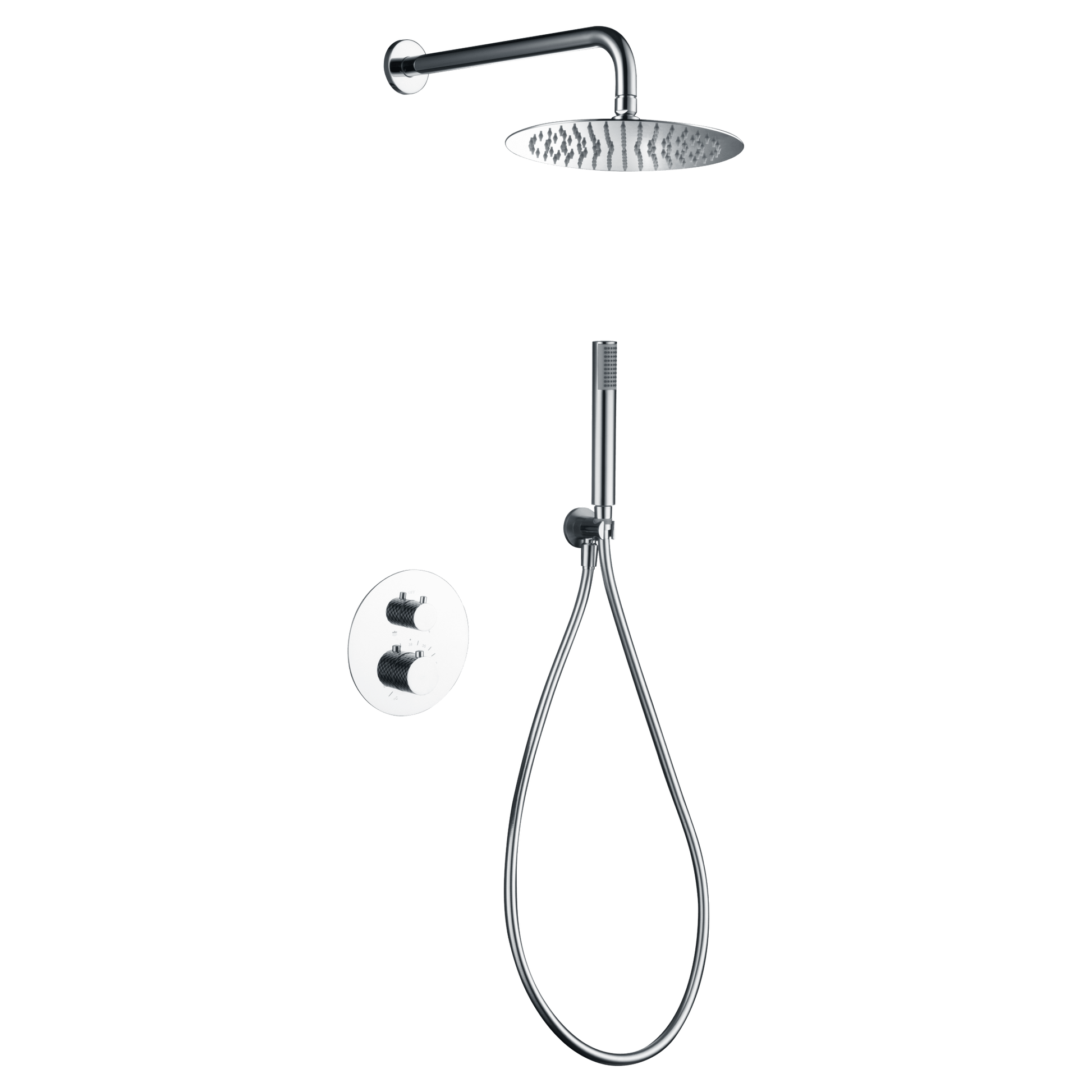 Imex - Conjunto ducha termostático empotrado Génova cromo - BricoandPool