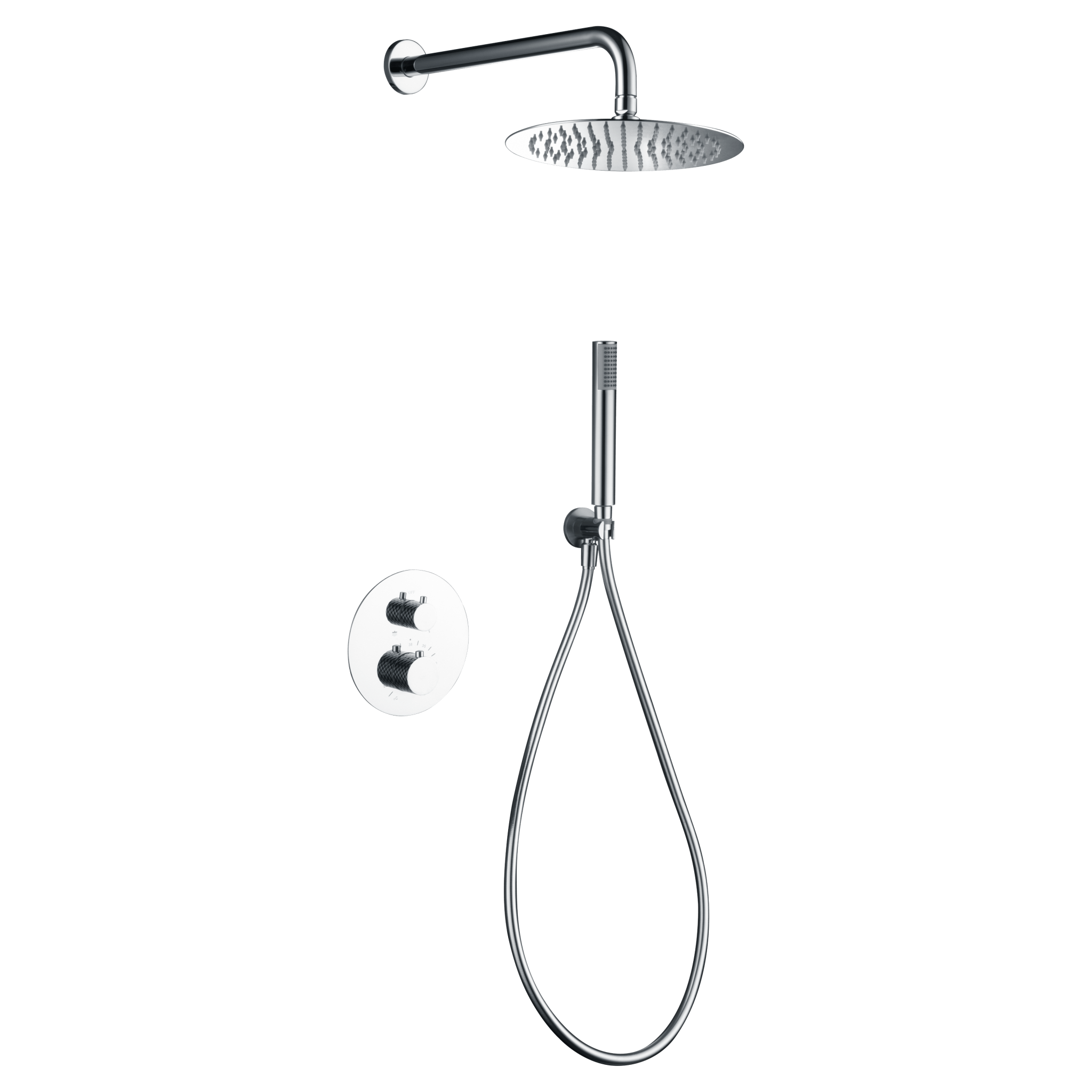 Imex - Conjunto ducha termostático empotrado Génova cromo - BricoandPool