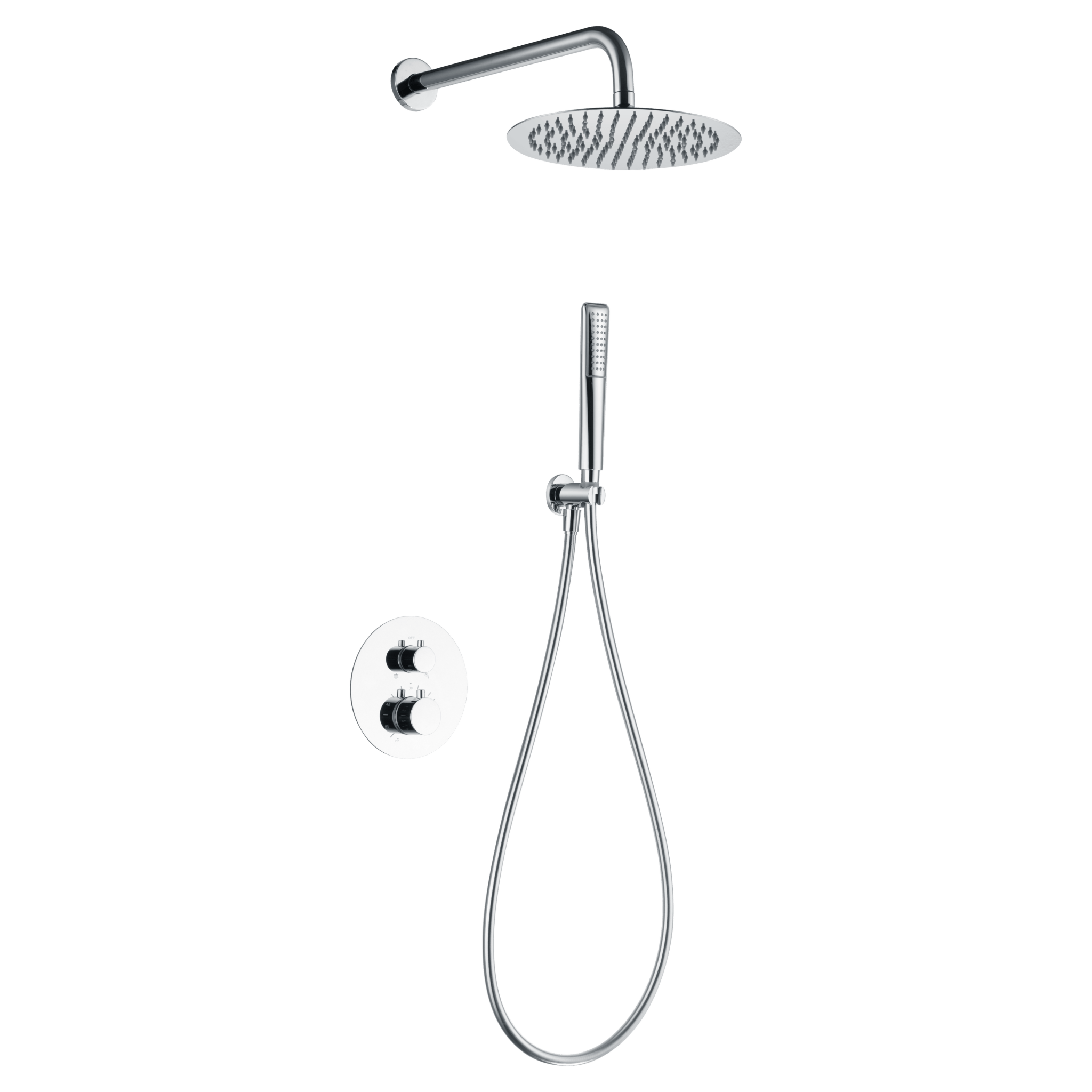 Imex - Conjunto ducha termostático empotrado Nápoles cromo - BricoandPool