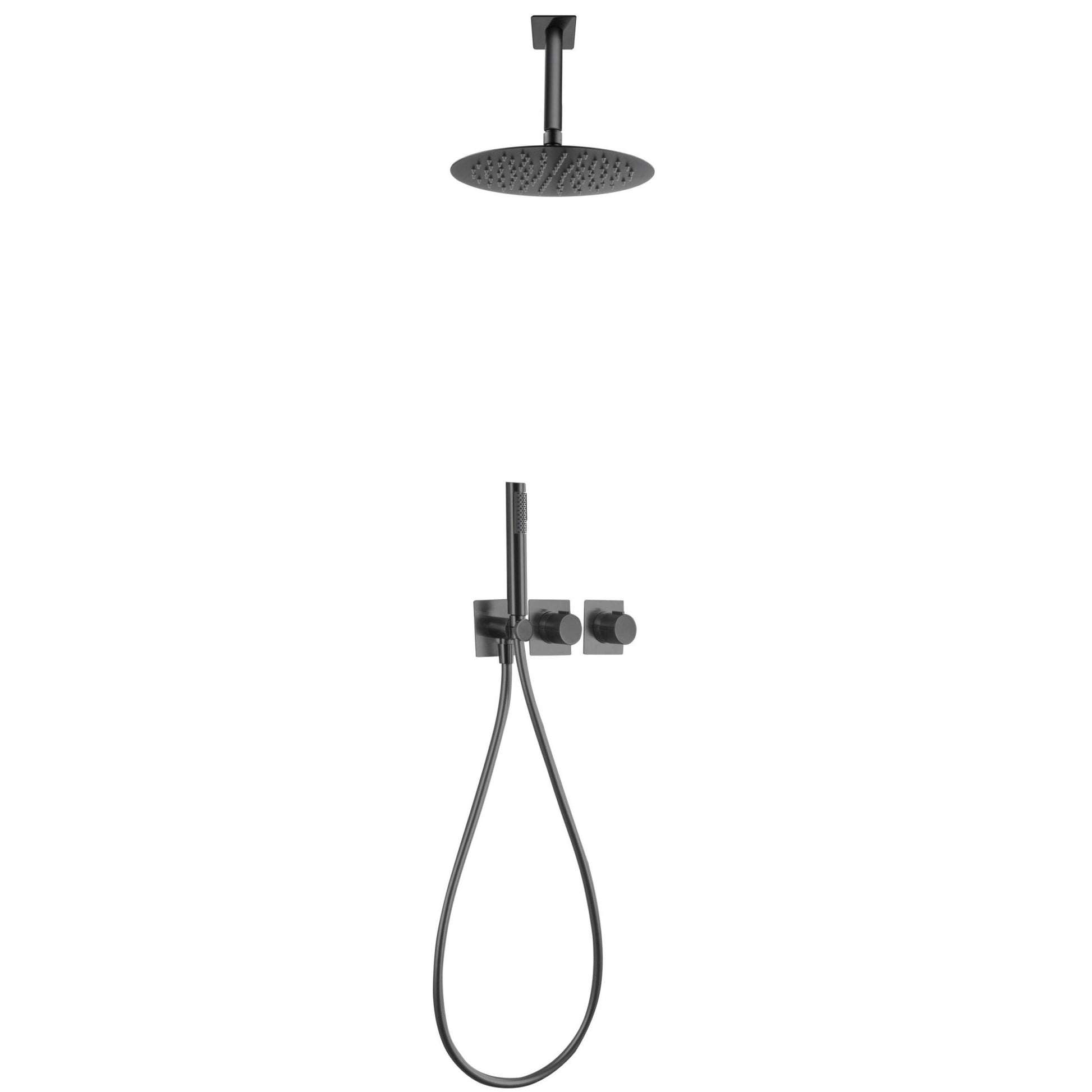 Imex - Conjunto ducha termostatico empotrado Nepal black - BricoandPool