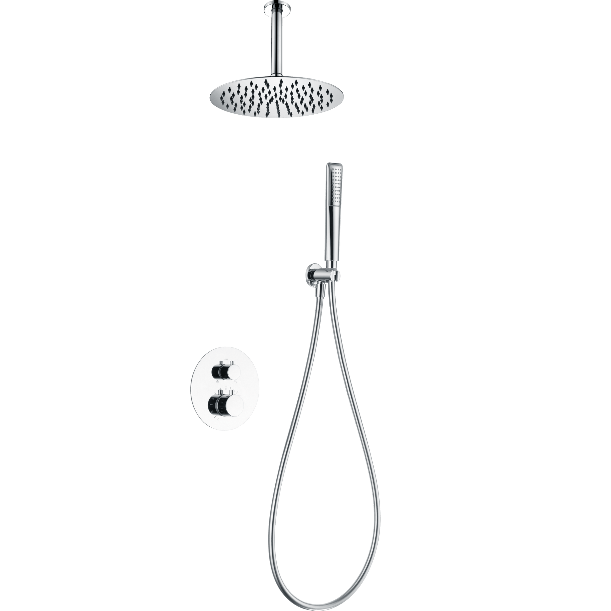 Imex - Conjunto ducha termostático empotrado Salerno cromo - BricoandPool