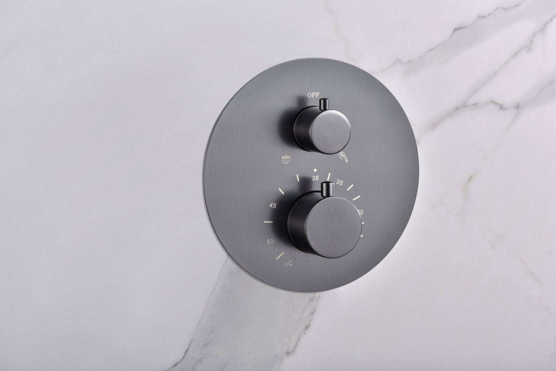 Imex - Conjunto ducha termostatico empotrado T’voli black gun metal - BricoandPool