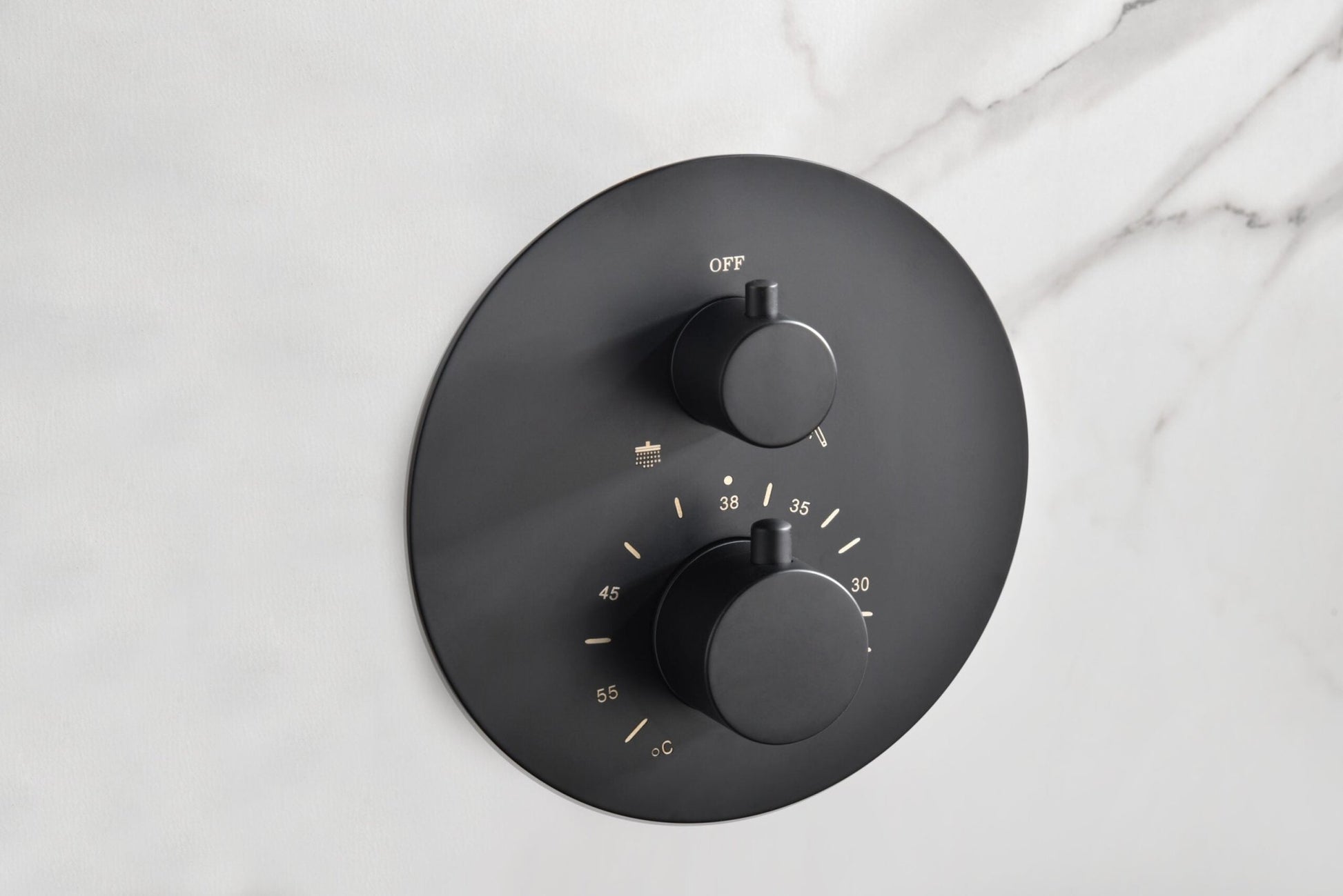 Imex - Conjunto ducha termostatico empotrado T’voli negro mate - BricoandPool