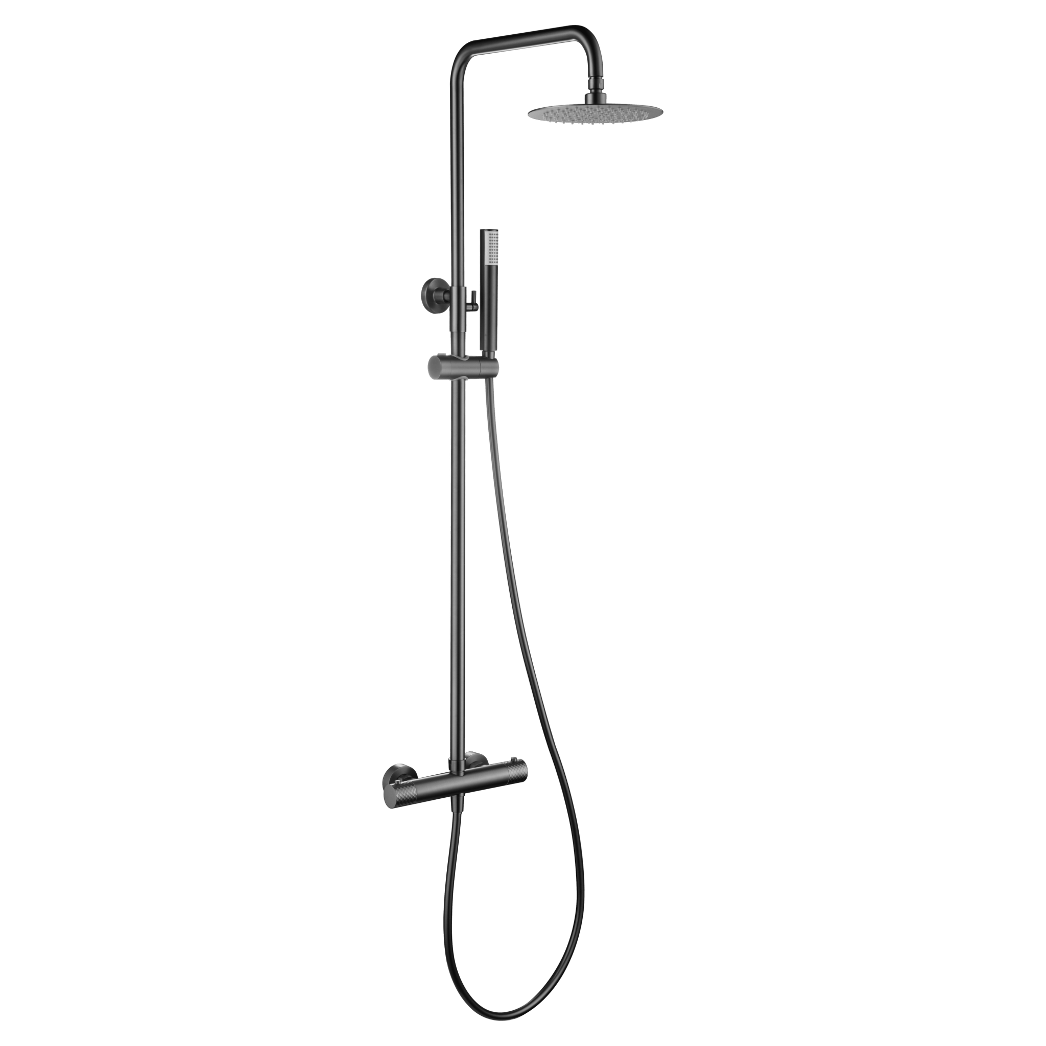 Imex - Conjunto ducha termostático Génova black gun metal - BricoandPool