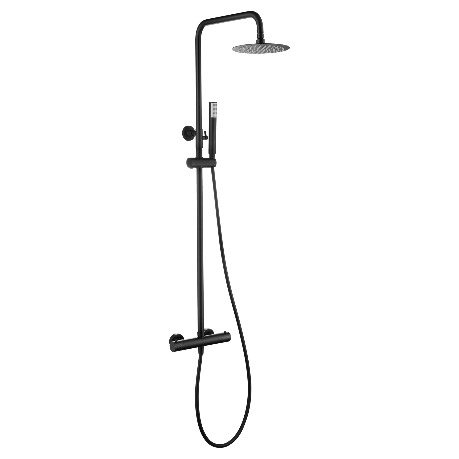 Imex - Conjunto ducha termostático Génova negro mate - BricoandPool