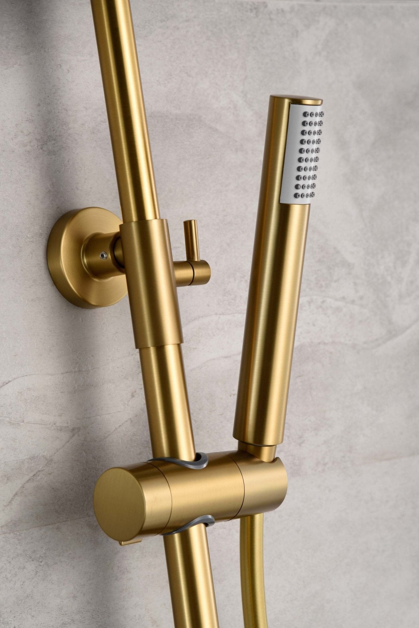 Imex - Conjunto ducha termostático Line oro cepillado - BricoandPool