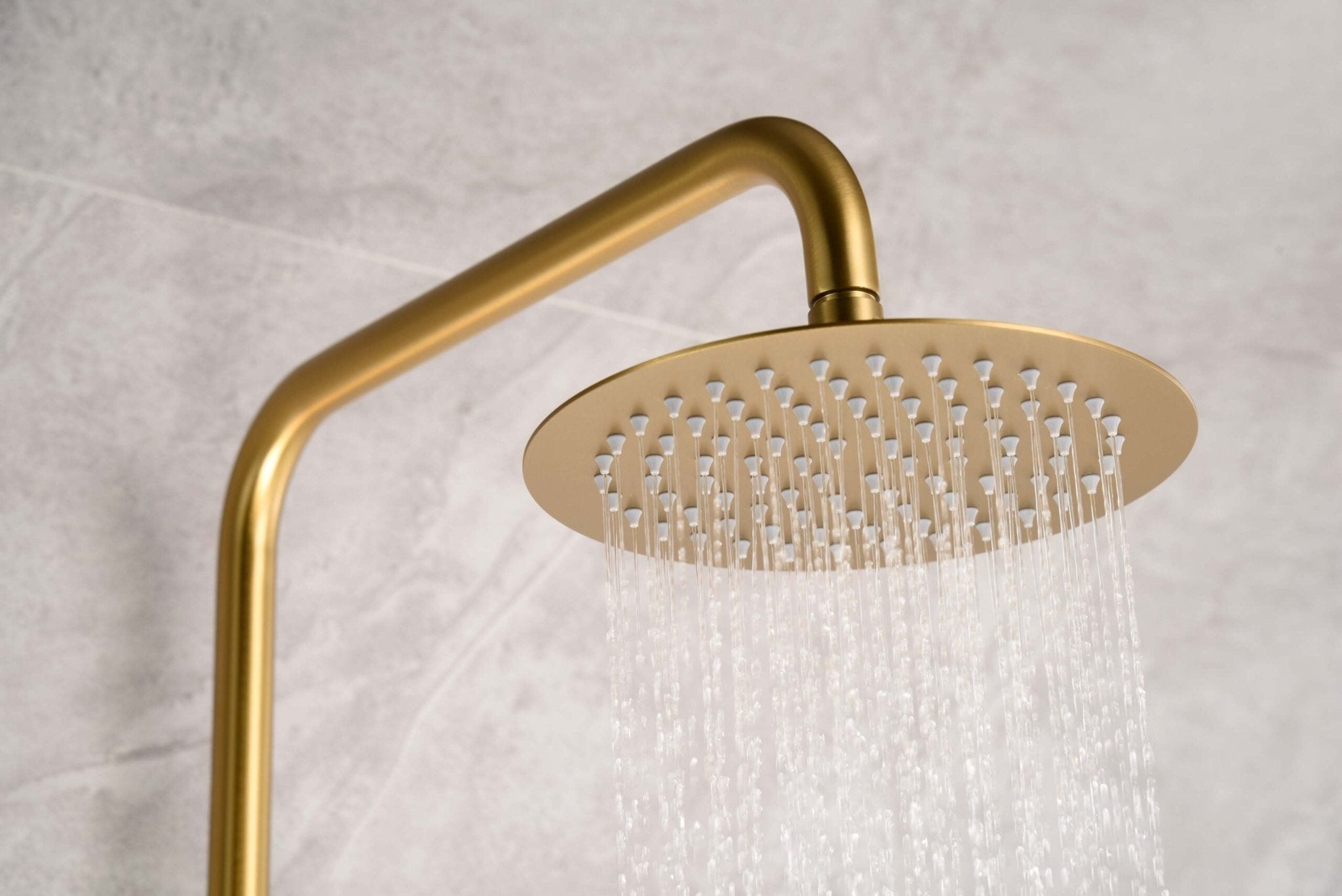 Imex - Conjunto ducha termostático Line oro cepillado - BricoandPool