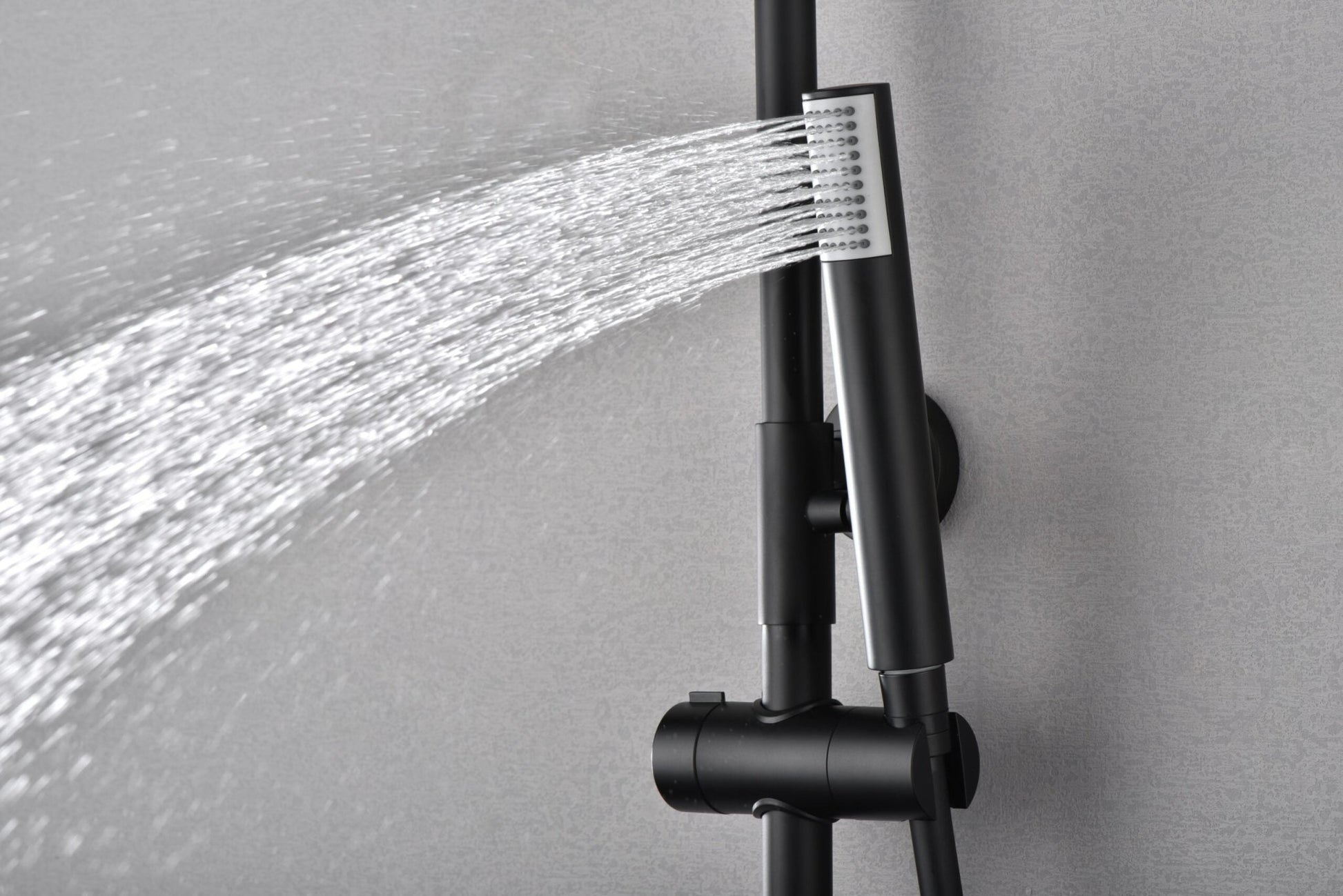 Imex - Conjunto ducha termostatico Monza negro mate - BricoandPool