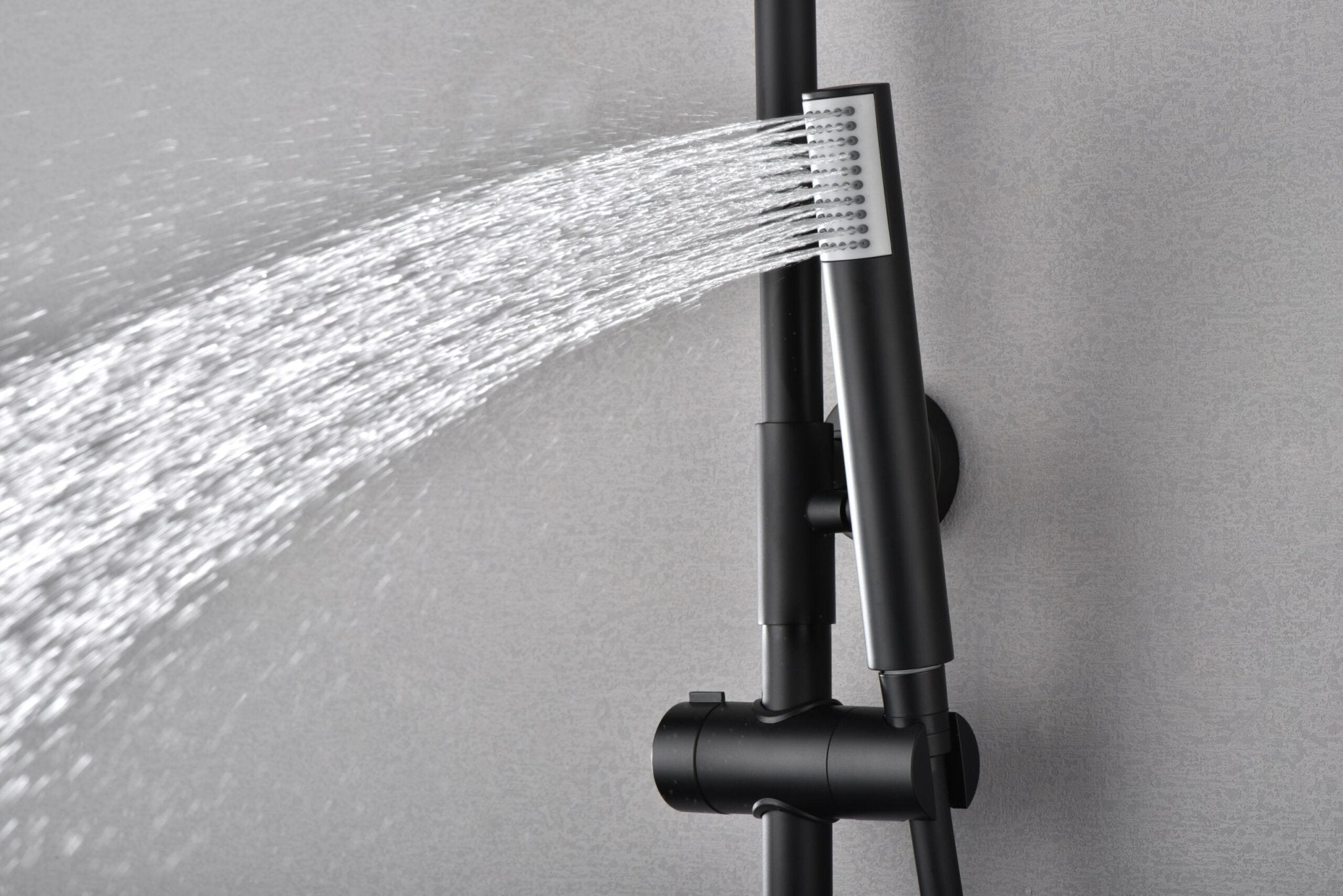 Imex - Conjunto ducha termostatico Monza negro mate - BricoandPool