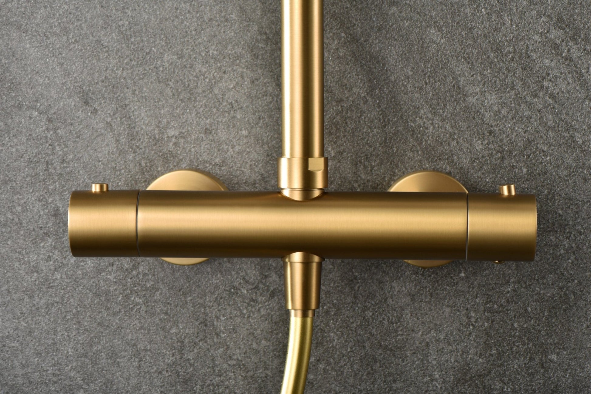 Imex - Conjunto ducha termostatico Monza oro cepillado - BricoandPool