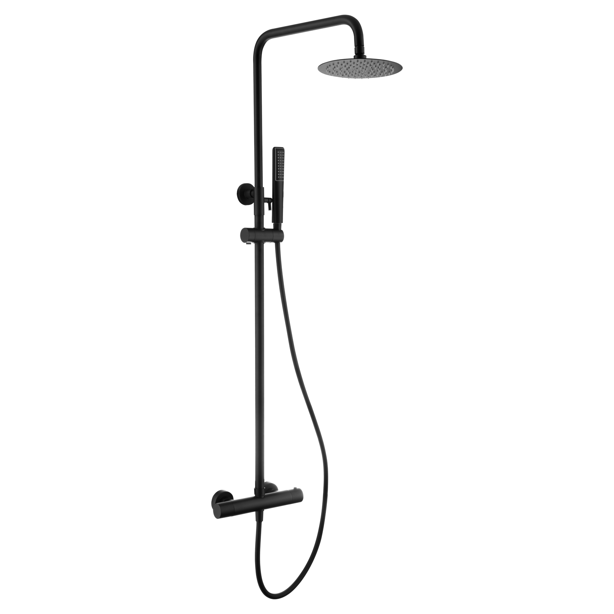 Imex - Conjunto ducha termostático Nápoles negro mate - BricoandPool