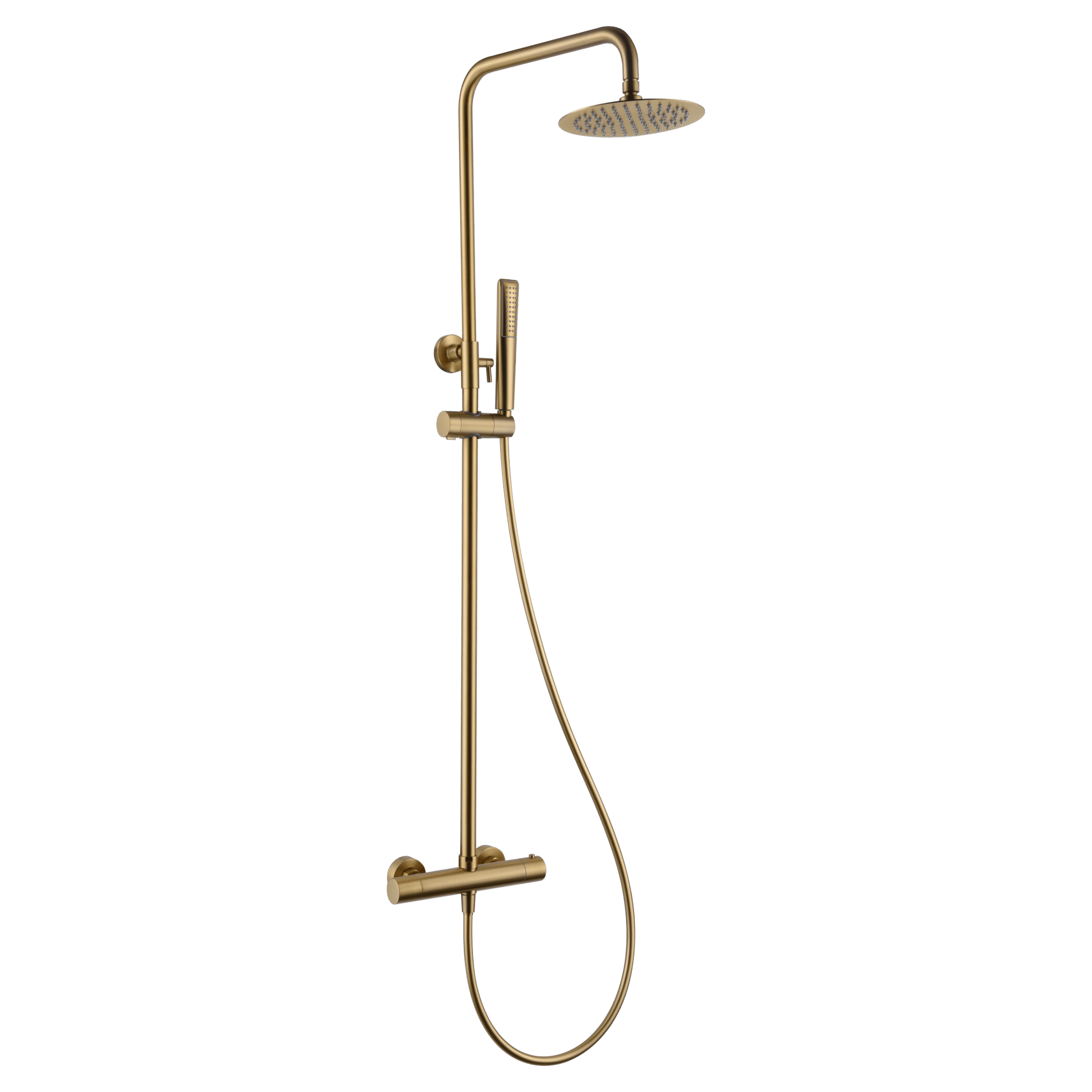 Imex - Conjunto ducha termostático Nápoles oro cepillado - BricoandPool