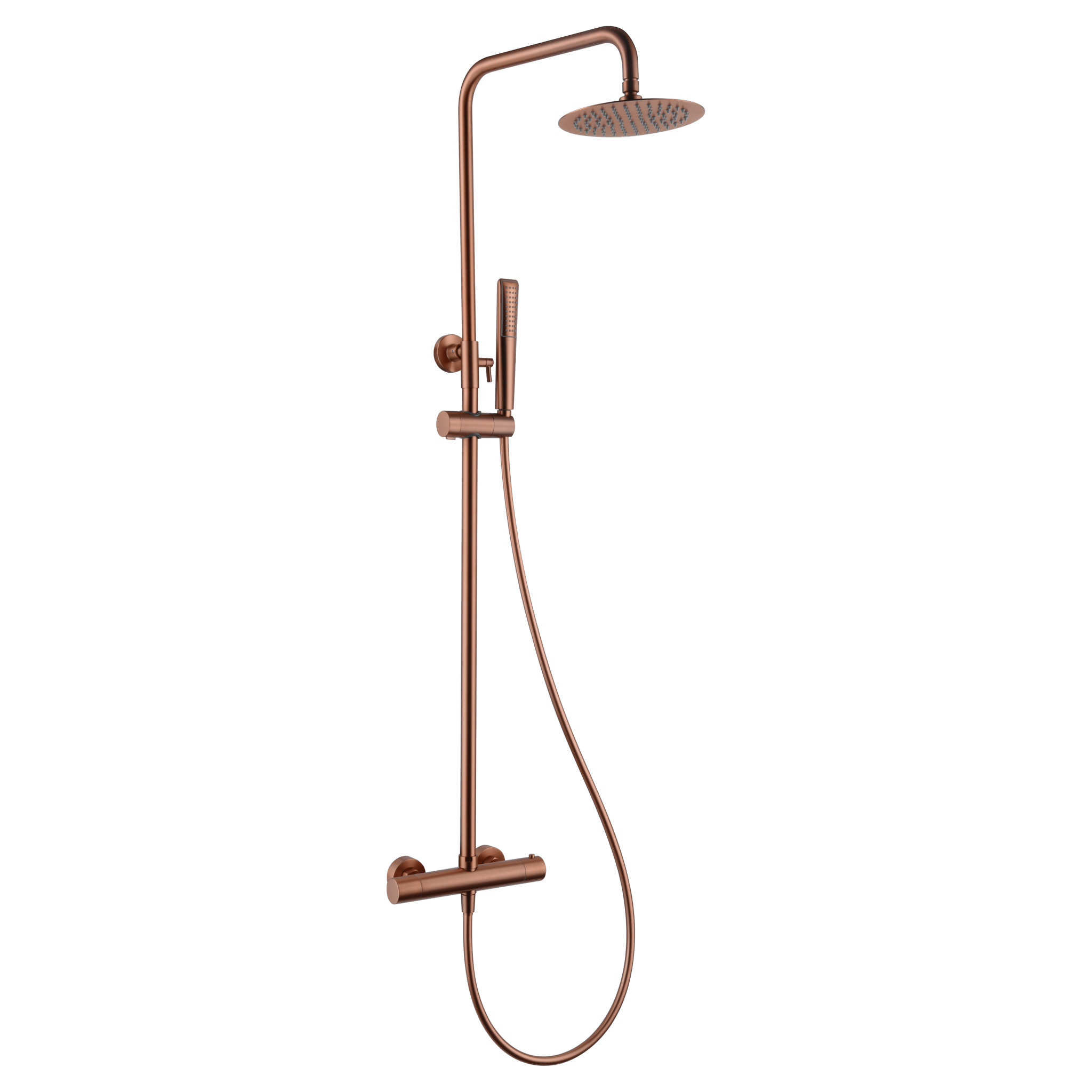 Imex - Conjunto ducha termostático Nápoles oro rosa cepillado - BricoandPool