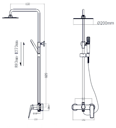 Imex – Delos columna de ducha monomando oro cepillado - BricoandPool