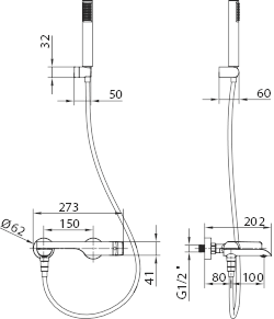 Imex - Dinamarca kit de baño - ducha monomando blanco mate - BricoandPool