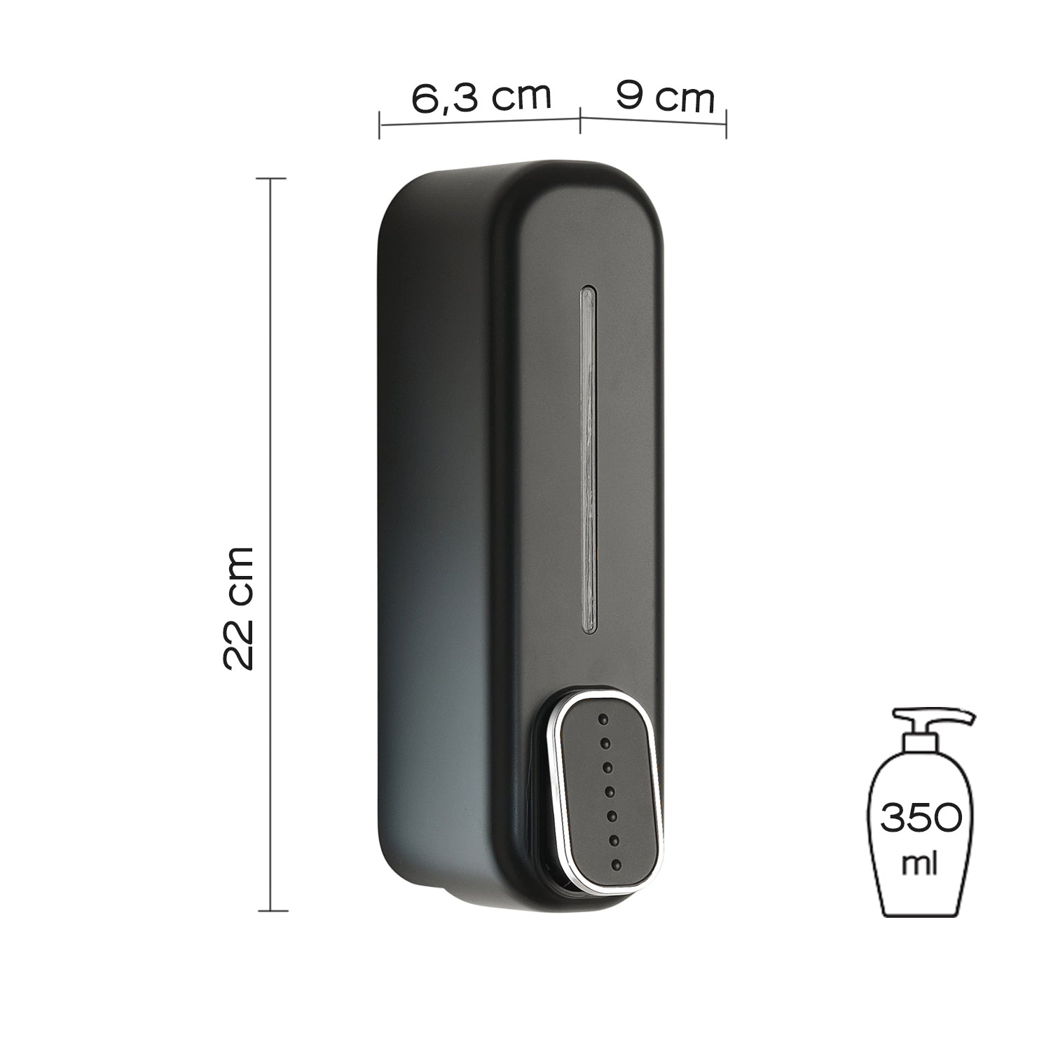 Imex - Dosificador de jabón 350ml negro mate - BricoandPool