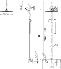 Imex – EcoKent columna de ducha termostático negro mate - BricoandPool
