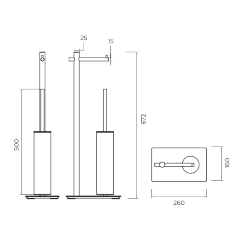 Imex - Escobillero con portarrollos Practic cromo - BricoandPool