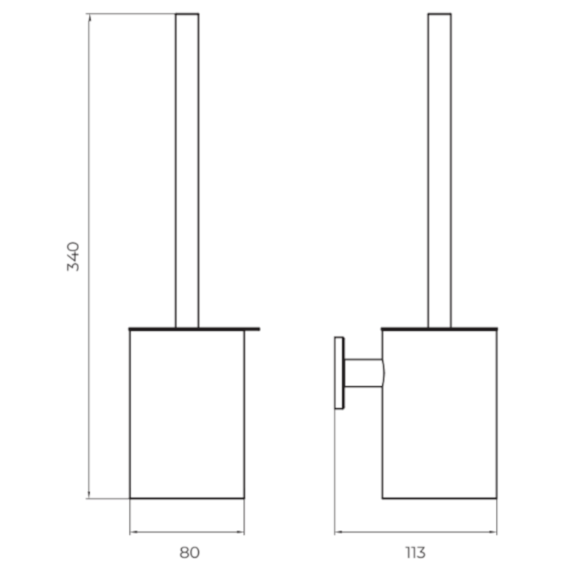 Imex - Escobillero pared Essential cromo - BricoandPool