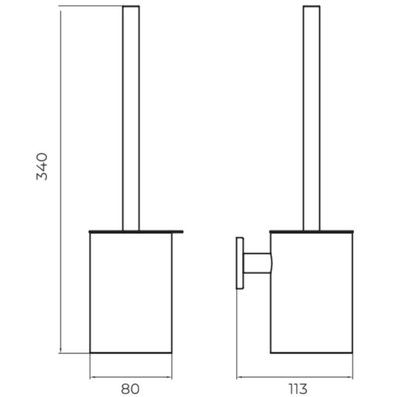 Imex - Escobillero pared Practic cromo - BricoandPool