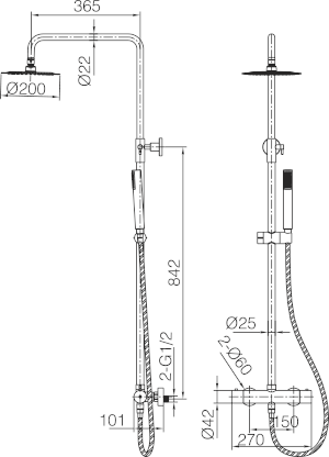 Imex – Génova columna de ducha termostático black gun metal - BricoandPool