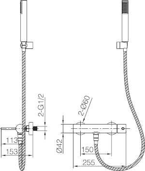 Imex - Génova kit de baño - ducha termostático black gun metal - BricoandPool