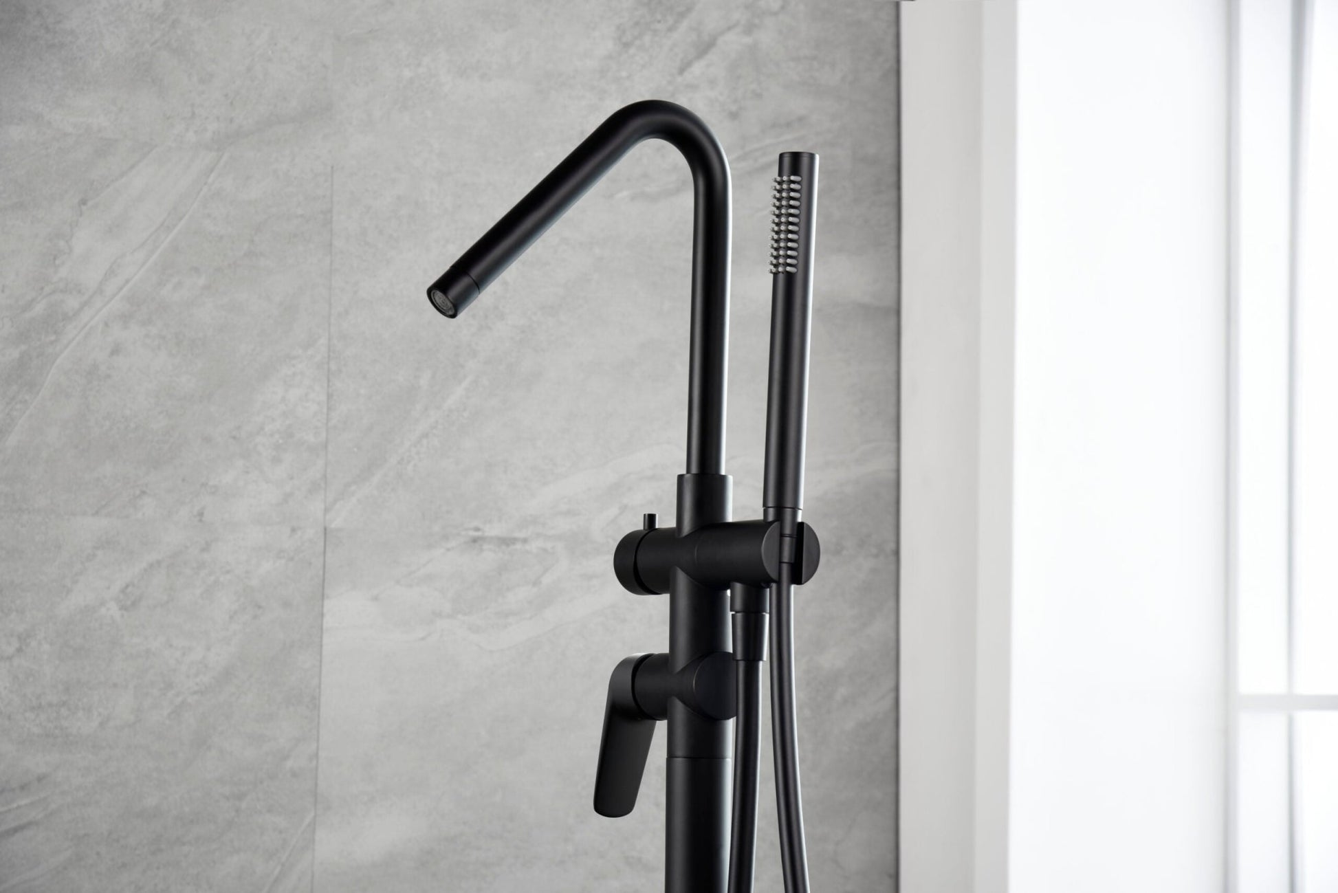 Imex - Grifo de bañera exenta Bélgica negro mate - BricoandPool