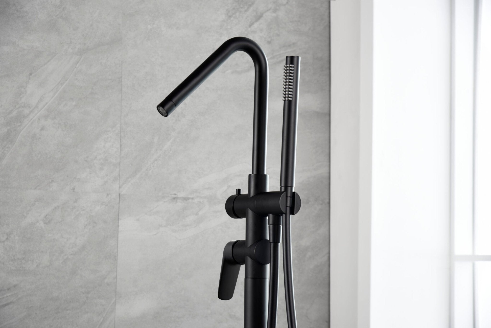 Imex - Grifo de bañera exenta Bélgica negro mate - BricoandPool