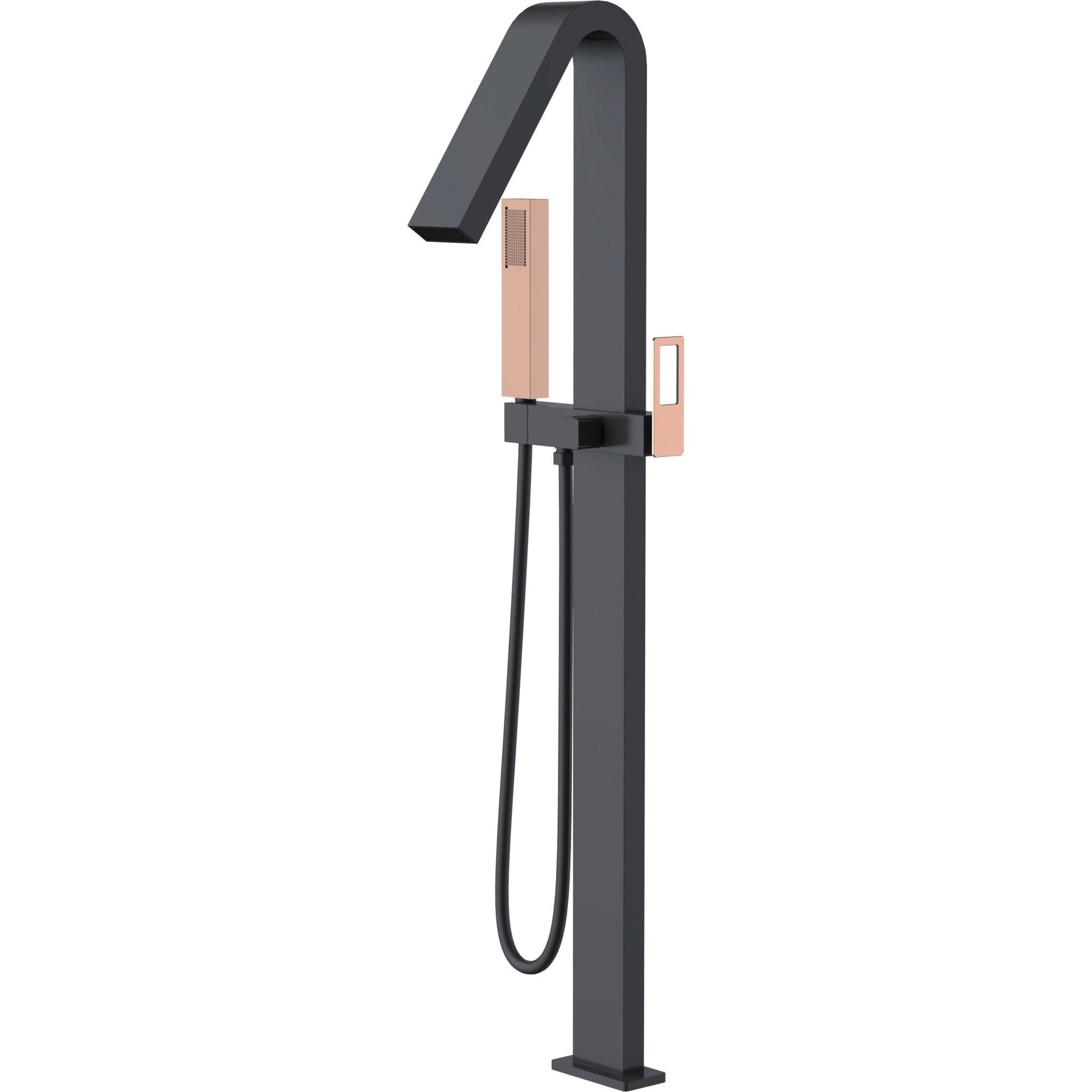 Imex - Grifo de bañera exenta Suecia negro oro rosa - BricoandPool