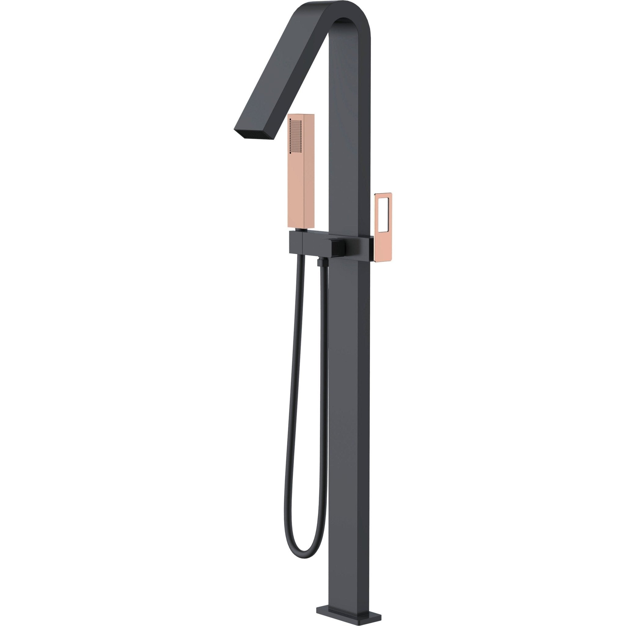 Imex - Grifo de bañera exenta Suecia negro oro rosa - BricoandPool