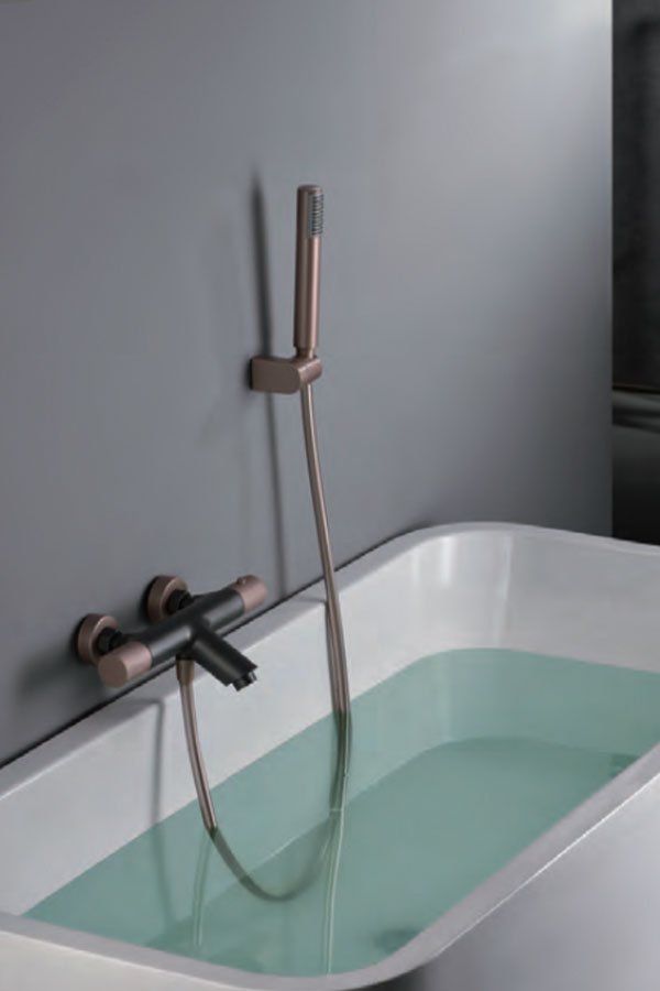 Imex - Grifo de baño/ducha termostático Line gris champagne - BricoandPool